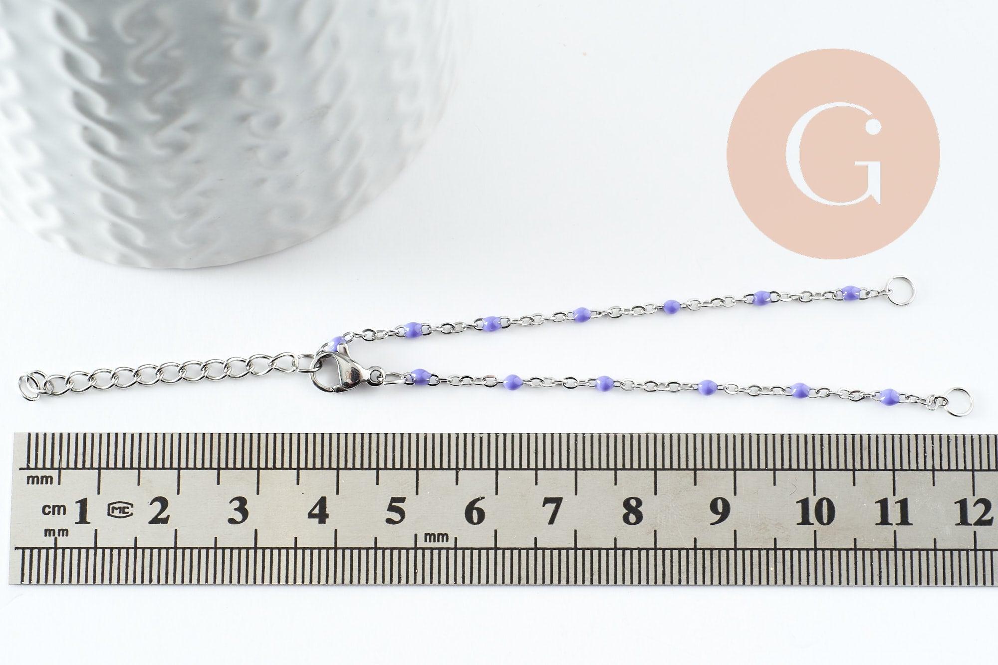 Gingerlily G9494 base bracelet résine platine 23cm noir