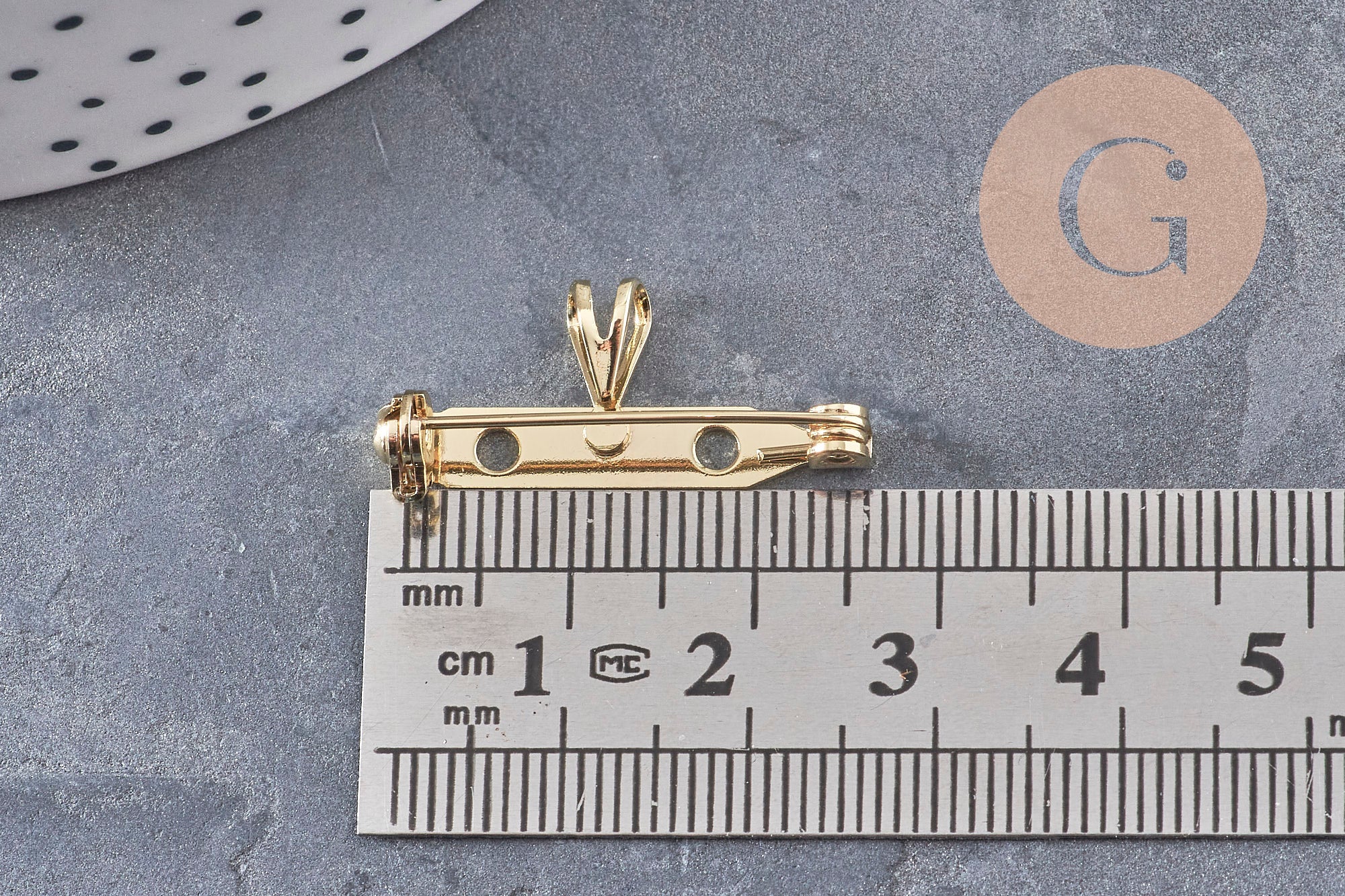 Gingerlily Apprêts G10987 support broche pendentif doré 26mm
