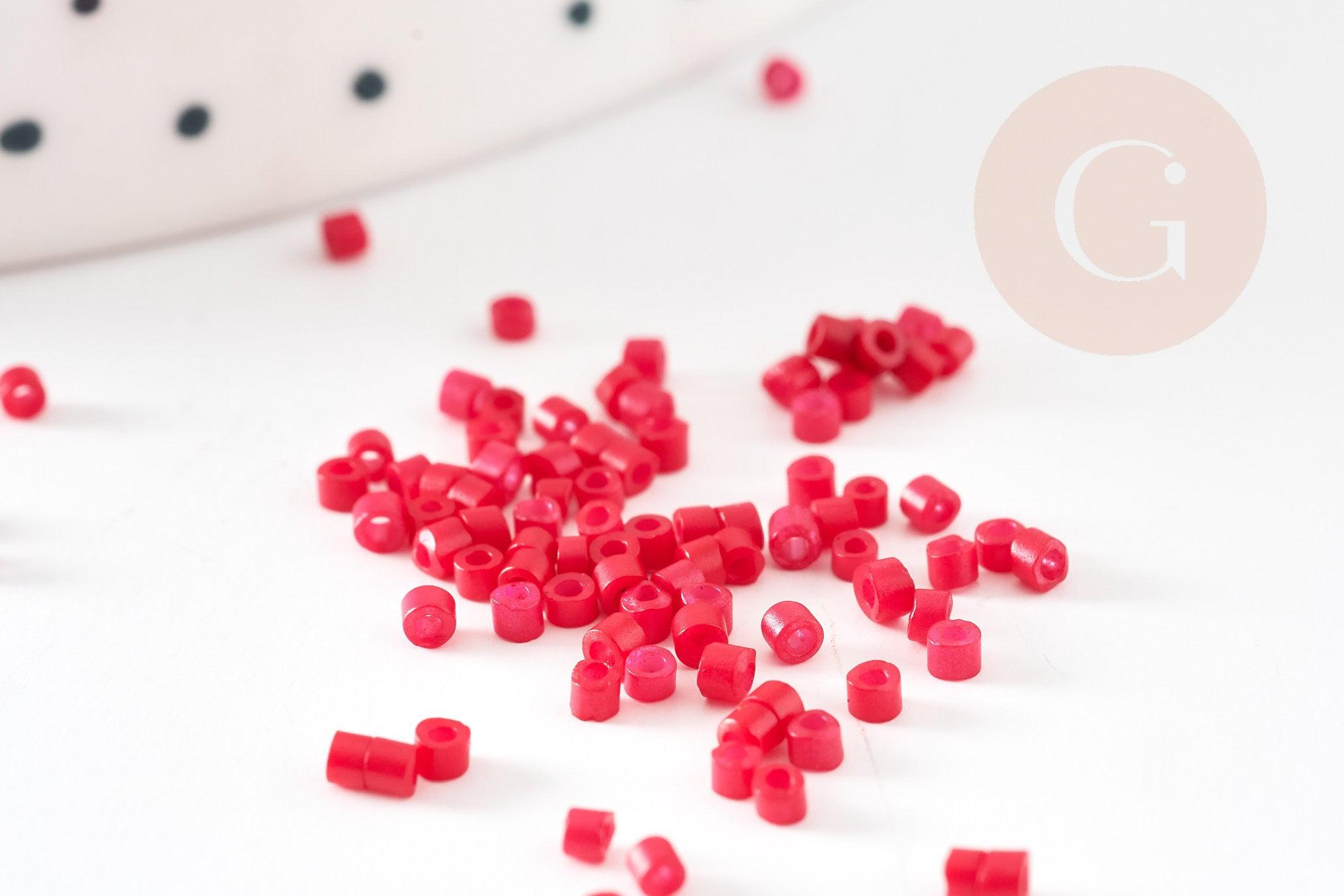 Gingerlily Perles Tube Rouge Rose Opaque 8g