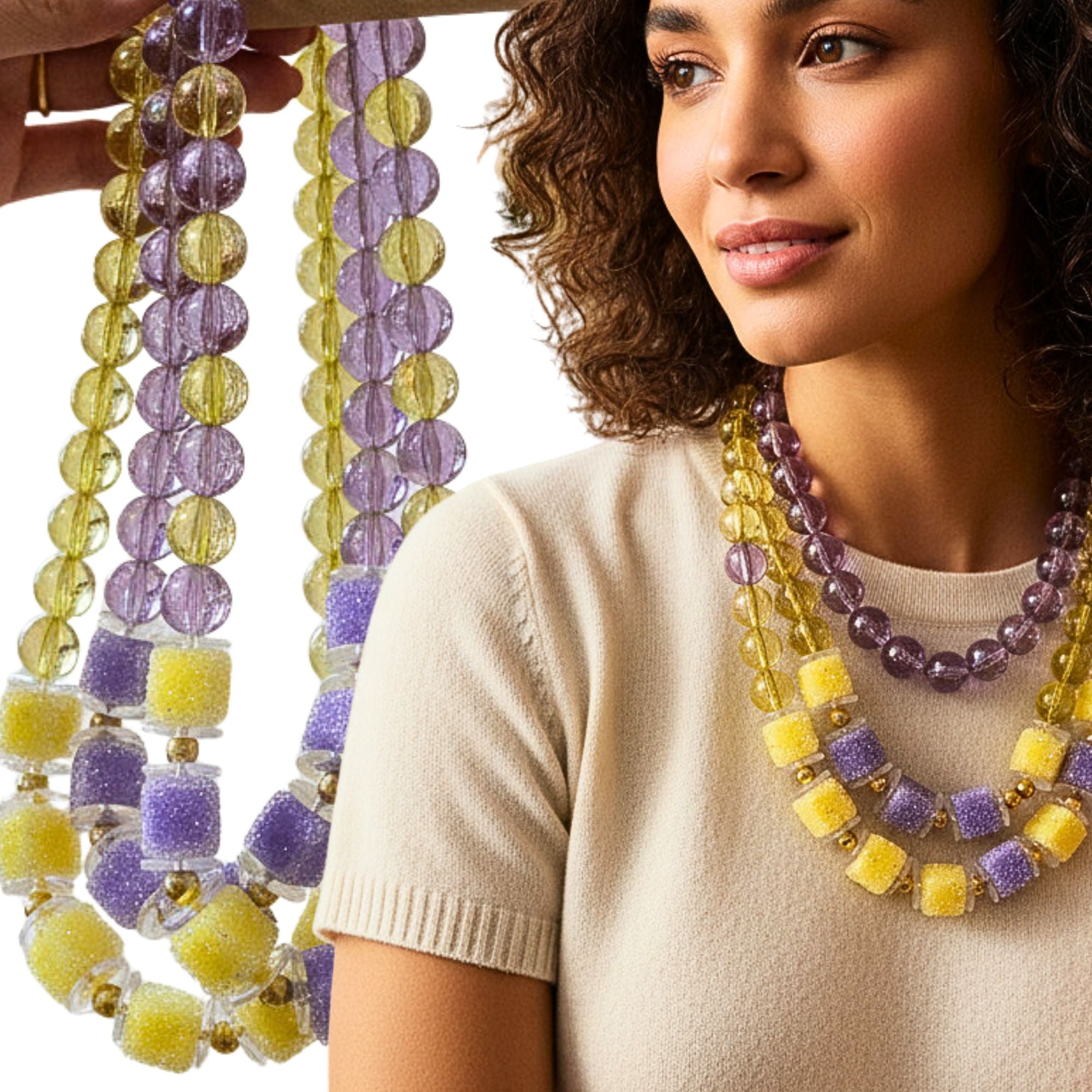 ARTSHOP Guimauve kit collier lilas cubes 50 cm
