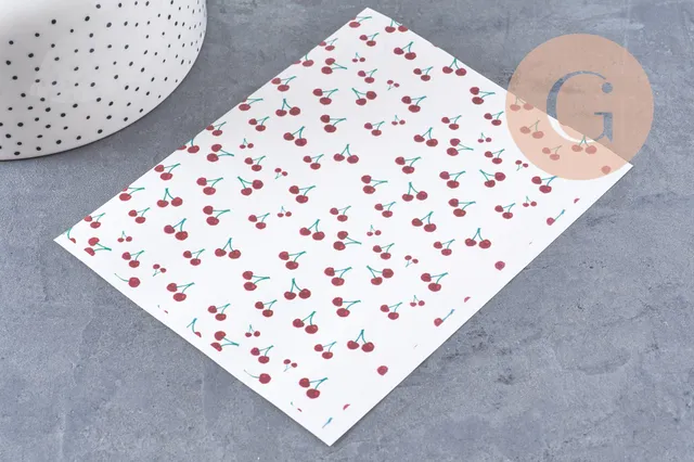 Gingerlily Pâte polymère G10765 feuille cerises 14x10 cm