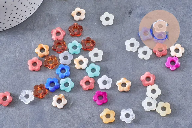 Gingerlily G10333 perles fleurs résine multicolore 14,5mm x20