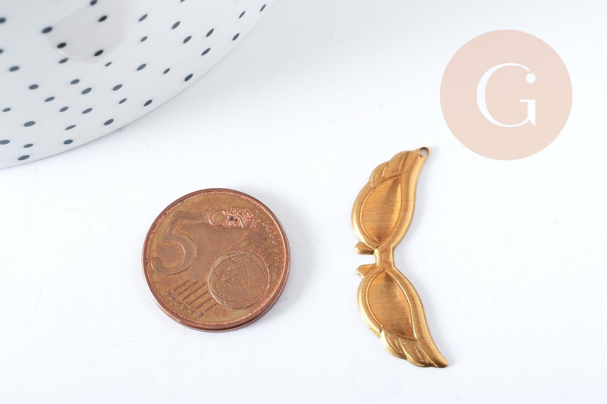 Gingerlily Pendentifs G8768 pendentif Ailes laiton brut 34mm