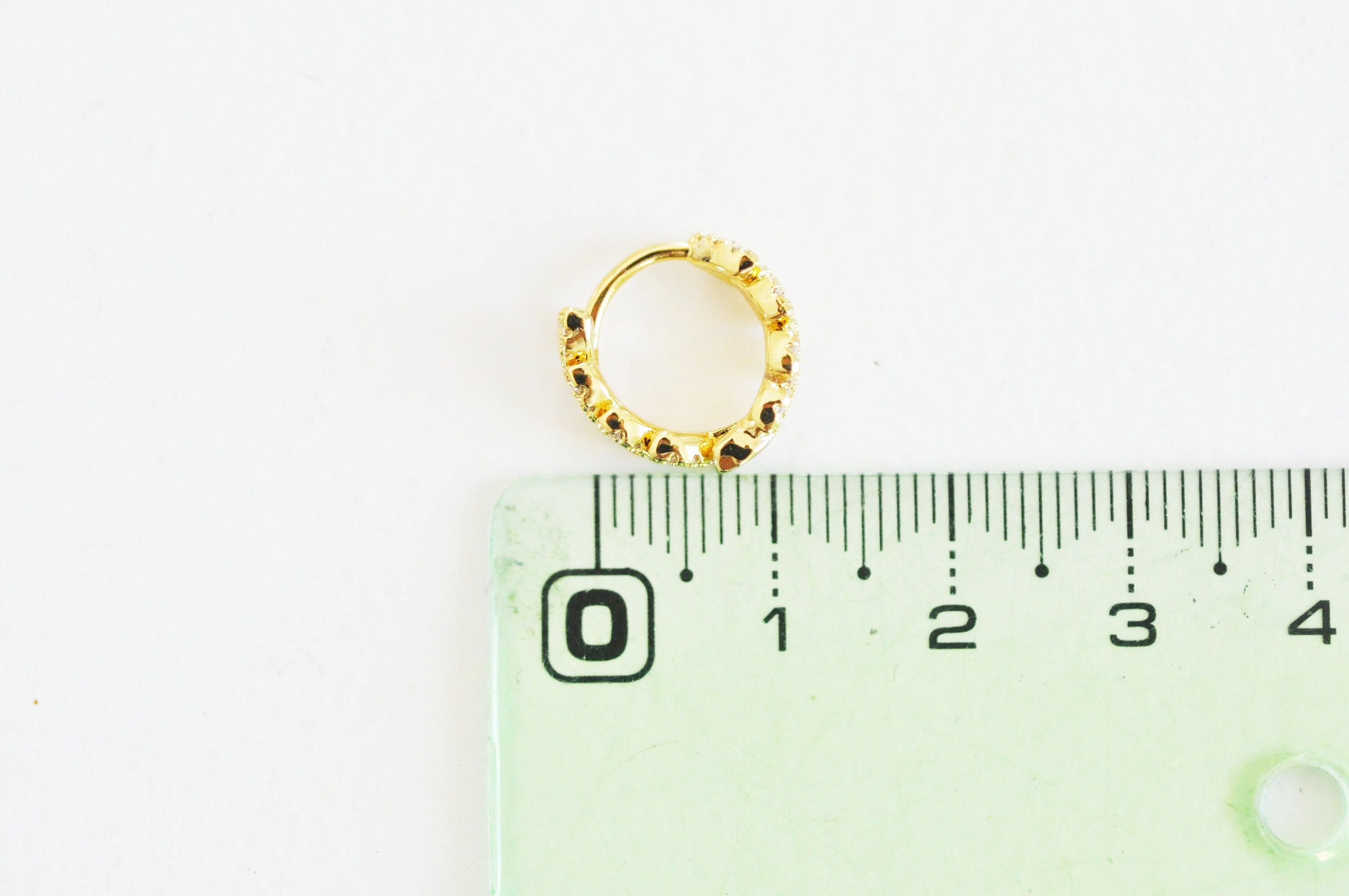 Gingerlily Créoles G3150 feuille zircon blanc doré 13,5mm
