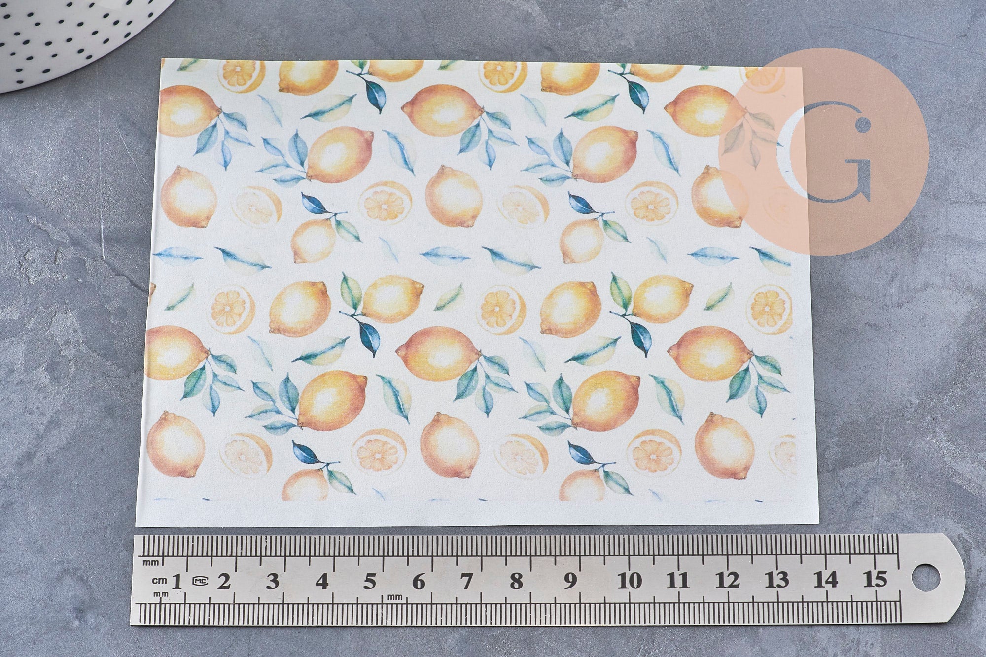 Gingerlily Pâte polymère G11032 feuille transfert citrons aquarelle