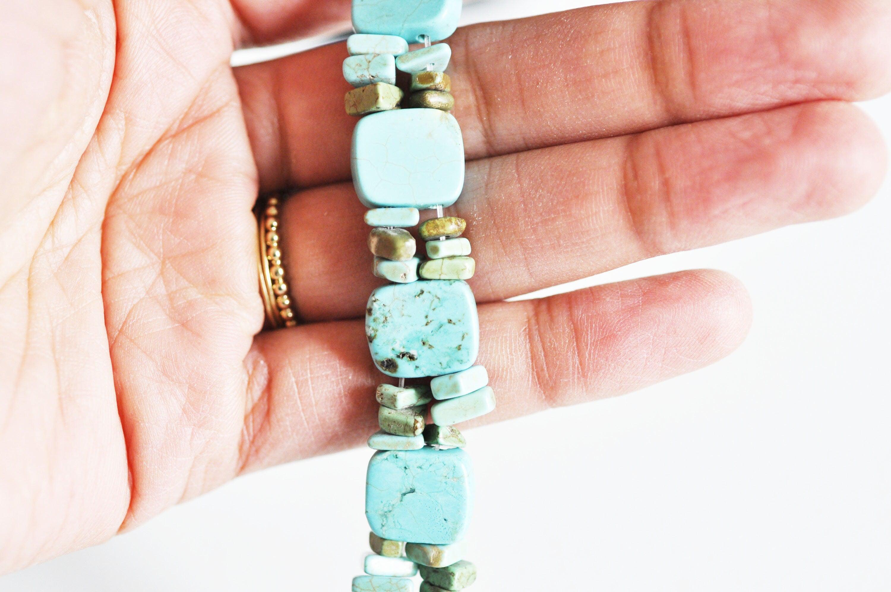 Gingerlily Pierre naturelle G1119 perle turquoise 12x4mm fil
