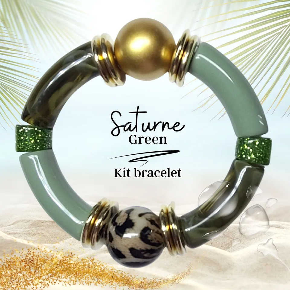 ARTSHOP Bijoux en KITS bracelet Saturne Green 12 kit complet vert