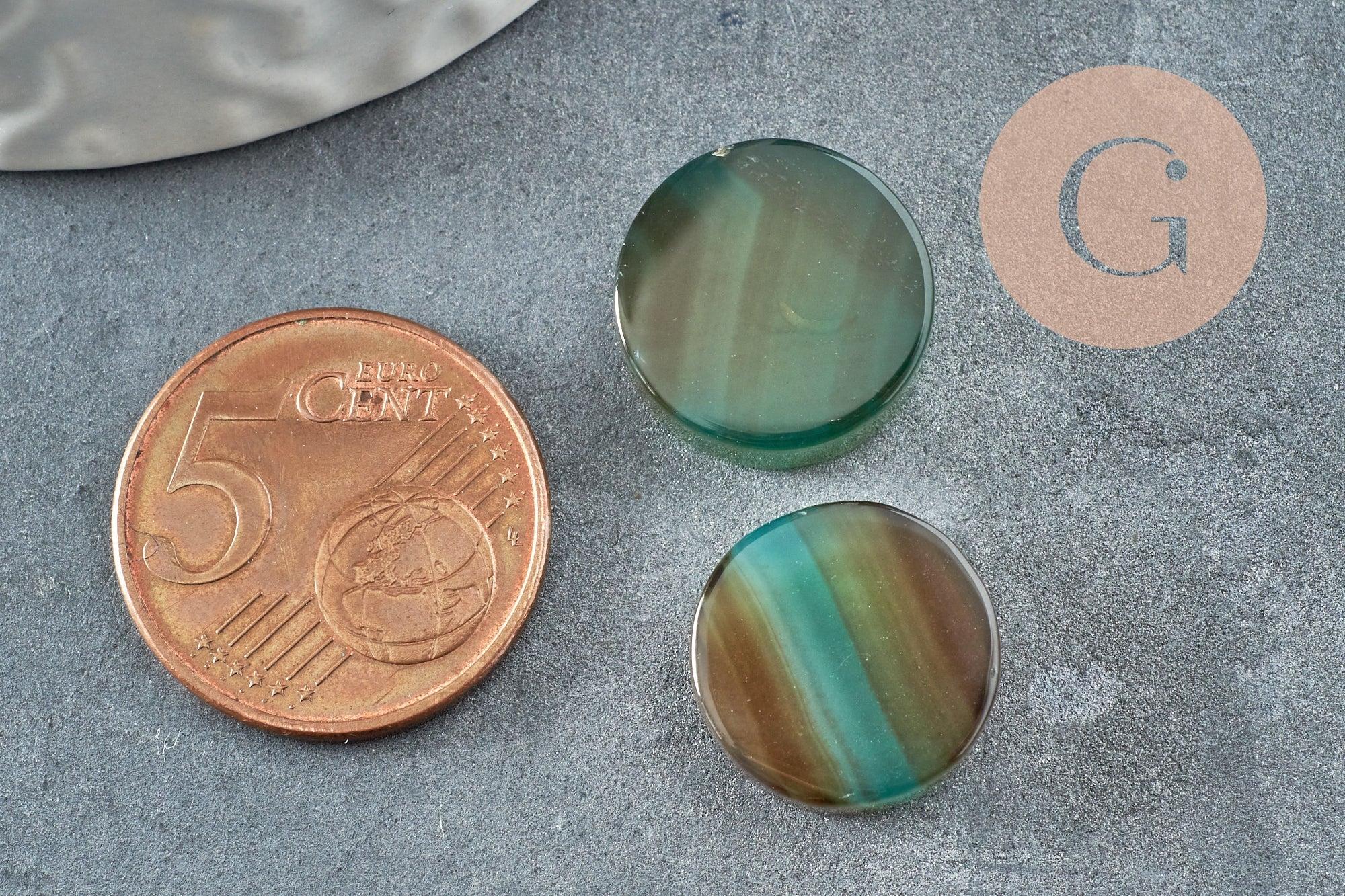 Gingerlily G9572 cabochon rond onyx verte 15mm x1 pierre naturelle
