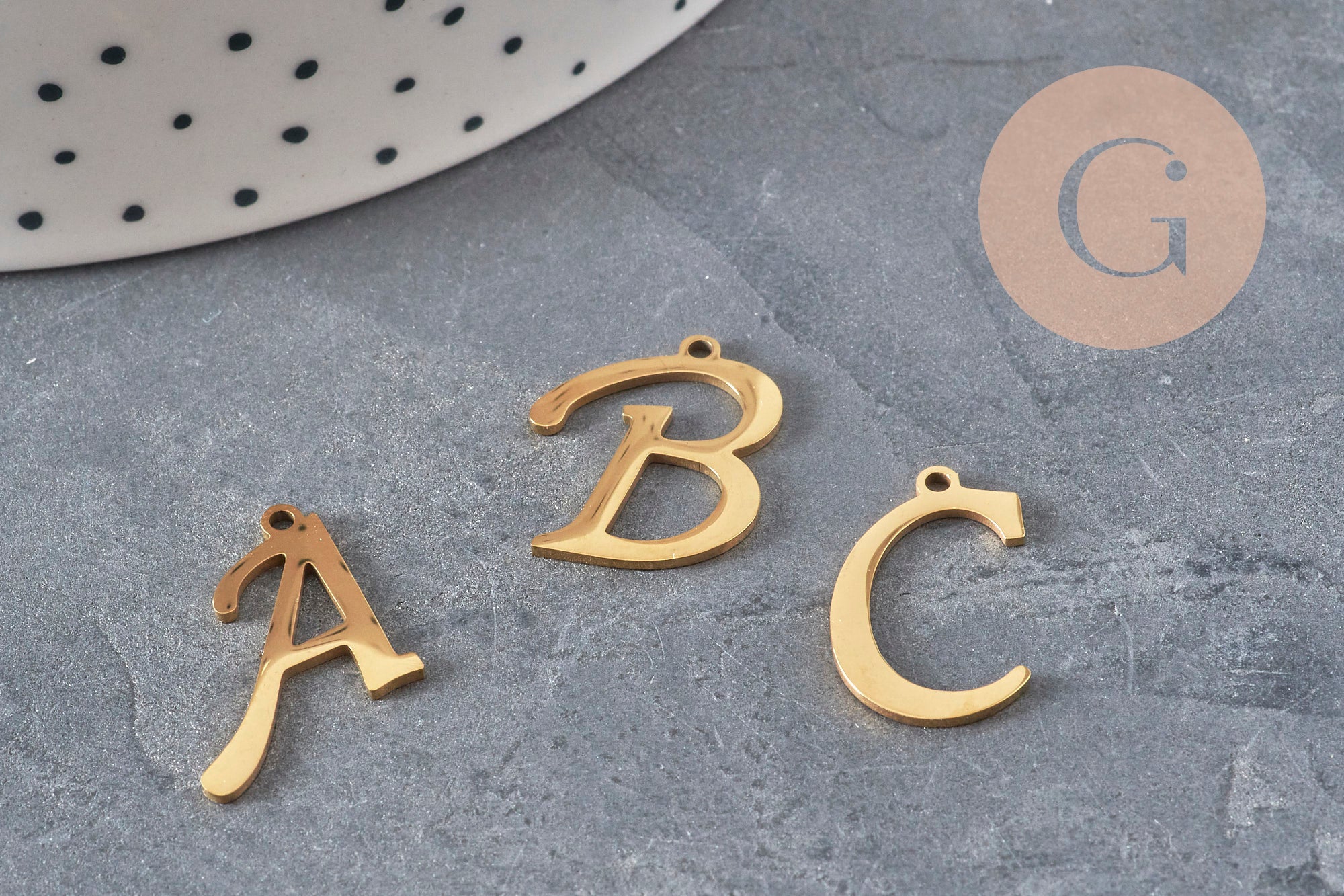 Gingerlily G11375 pendentif lettre initiale A acier doré 20,5mm