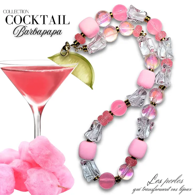 ARTSHOP Cocktail Collier Barbapapa acrylique collier 52 cm