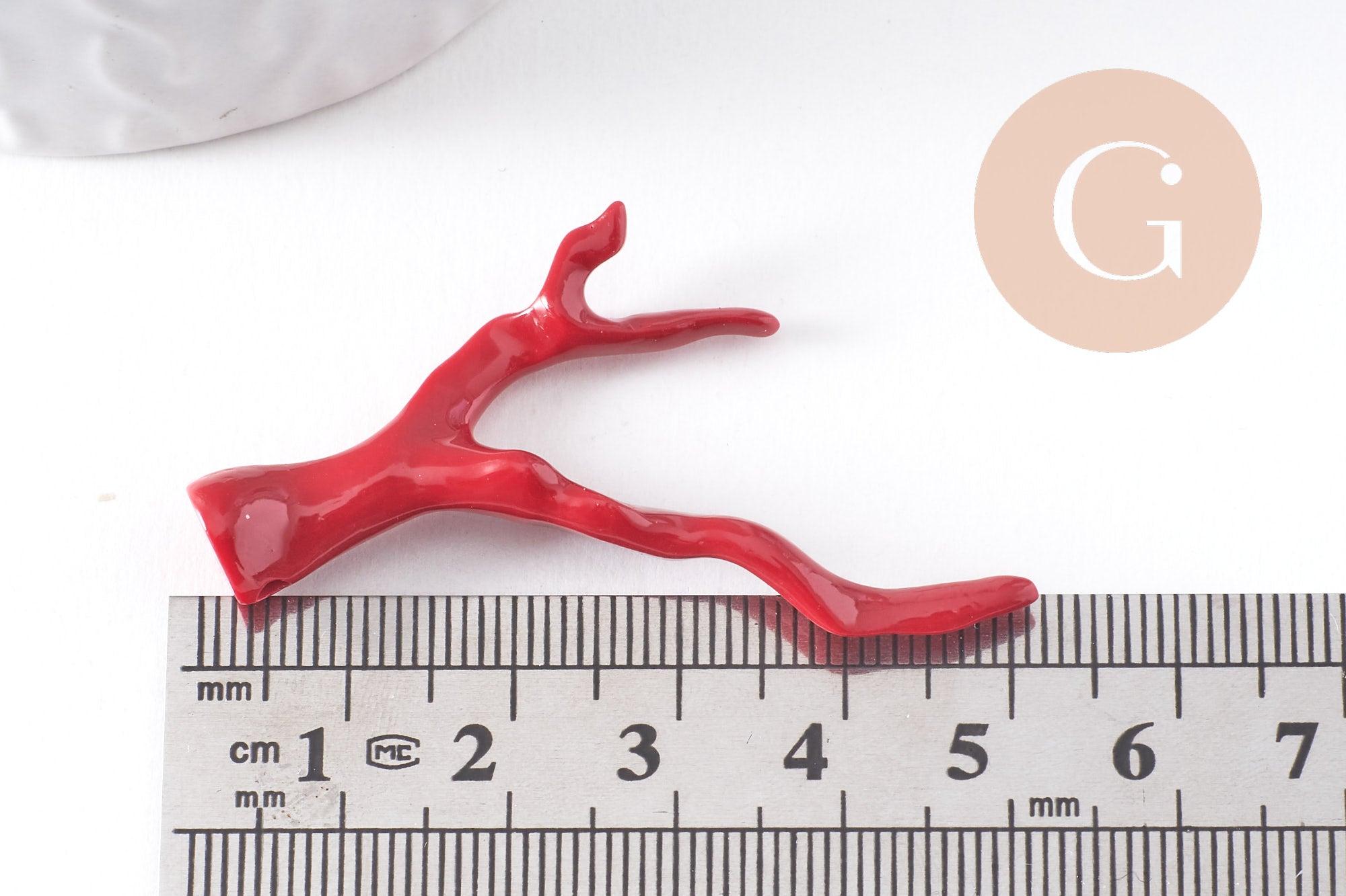 Gingerlily Corail G10347 pendentif branche rouge 44,5mm x1
