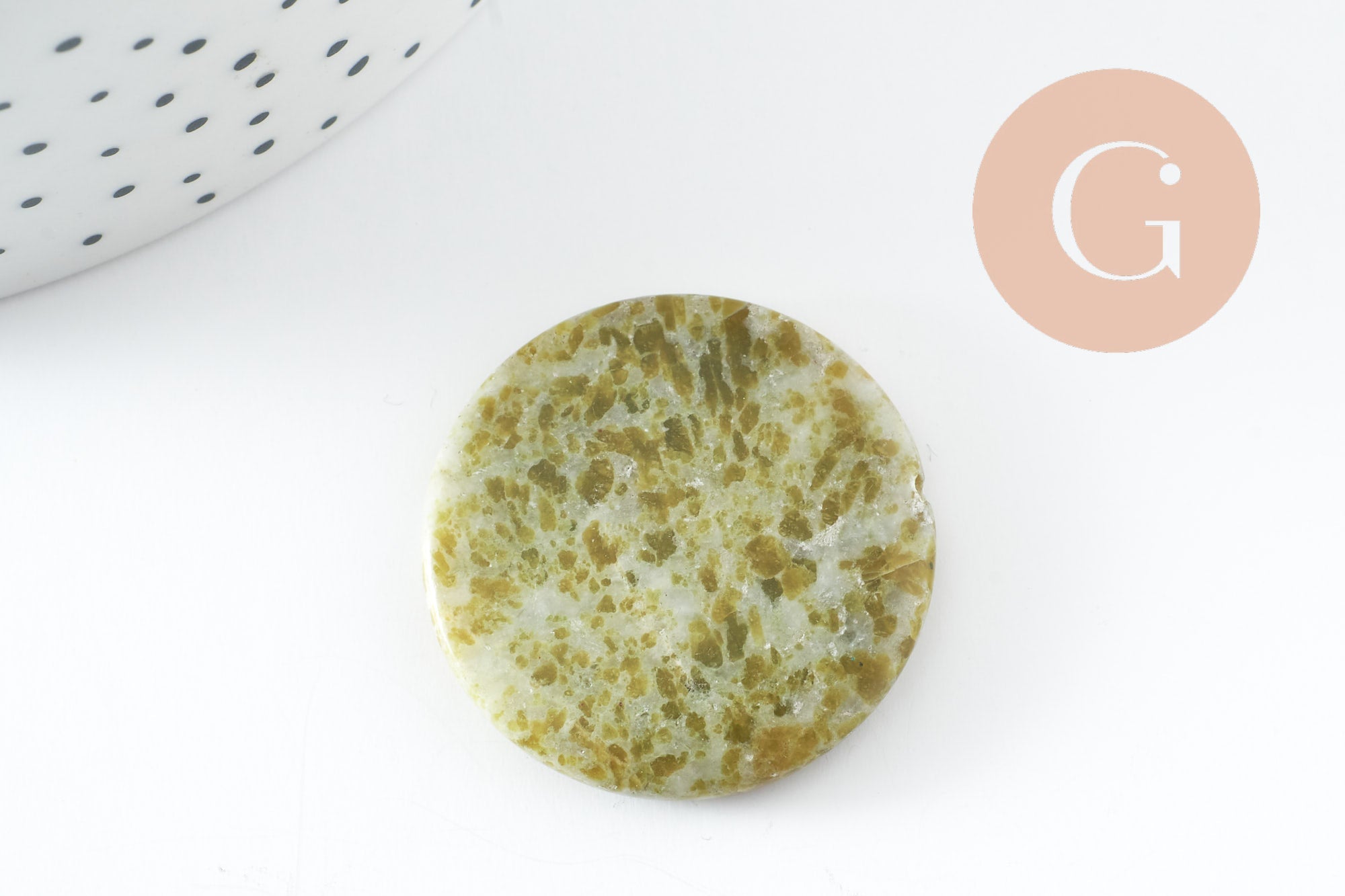Gingerlily Perle ronde jade G0518 vert marbré 29mm x1