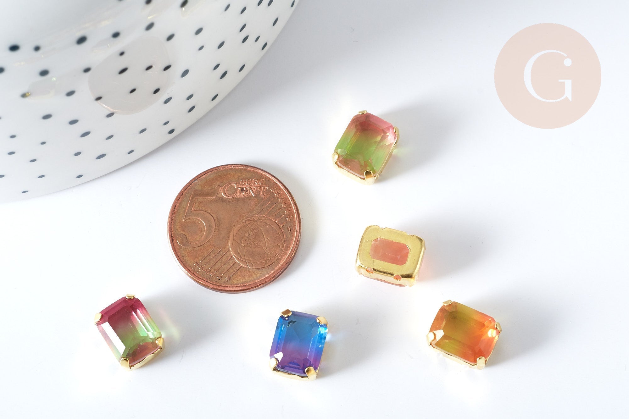 Gingerlily Cabochon cristal rectangle transparent 8x10mm