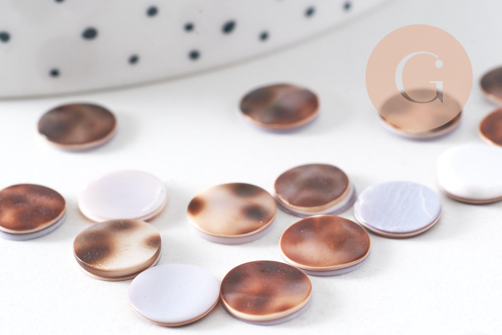 Gingerlily cabochon rond nacre léopard 10mm x10 G5059