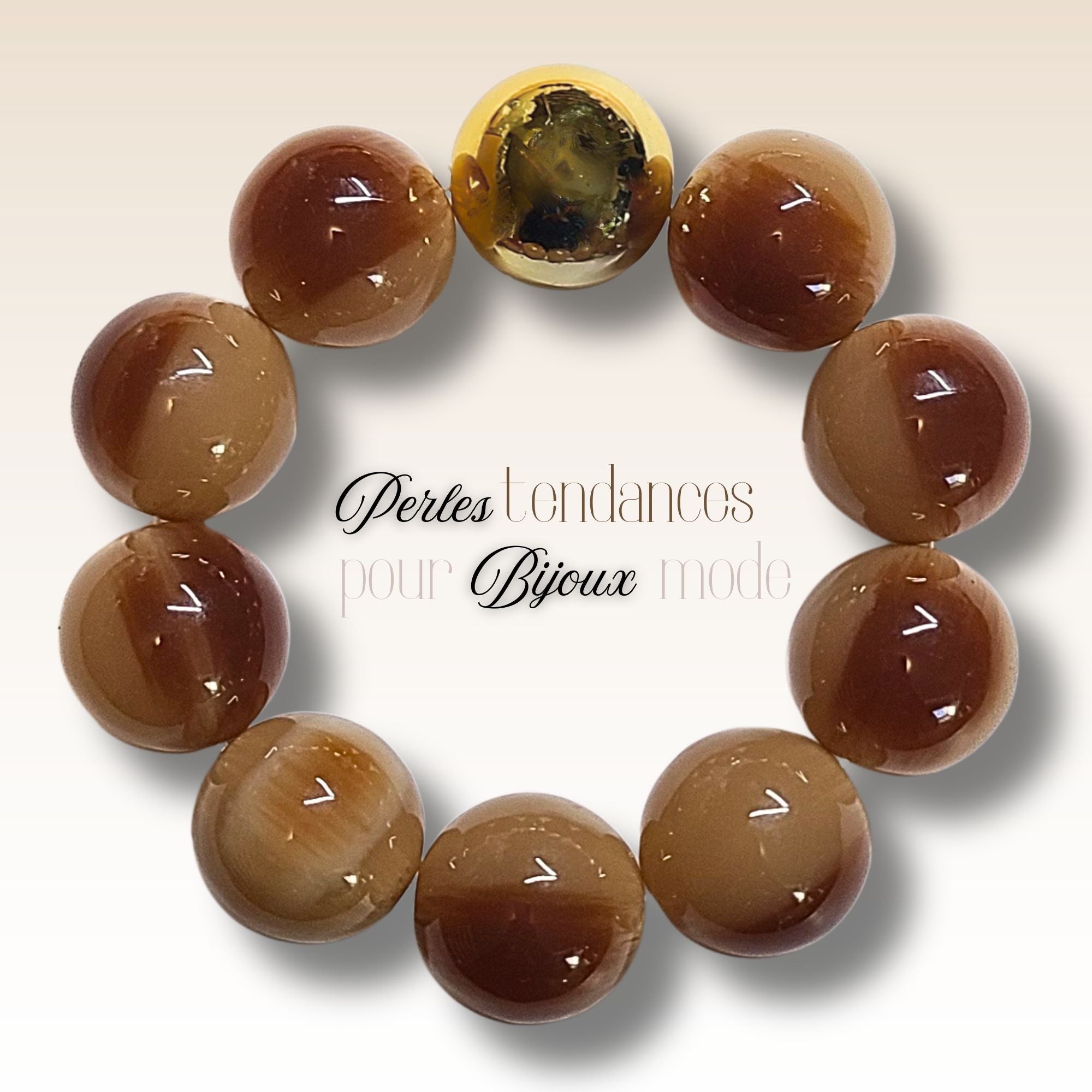ARTSHOP Boules 20MM 219 perles Nude Caramel x10 unies