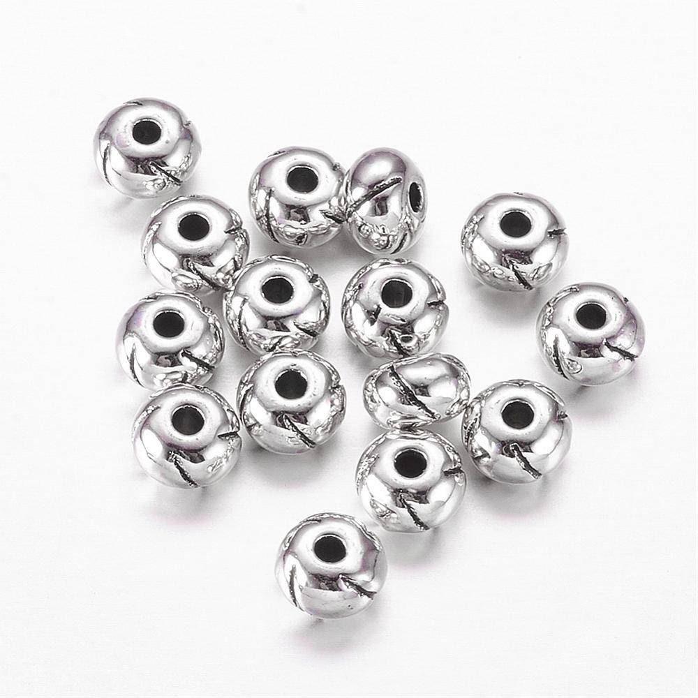 Gingerlily Perles Intercalaires argent gravé 5,5mm x10