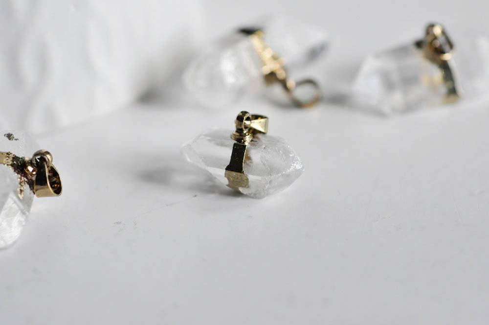 Gingerlily Pendentifs G793 pointe cristal transparent doré unité