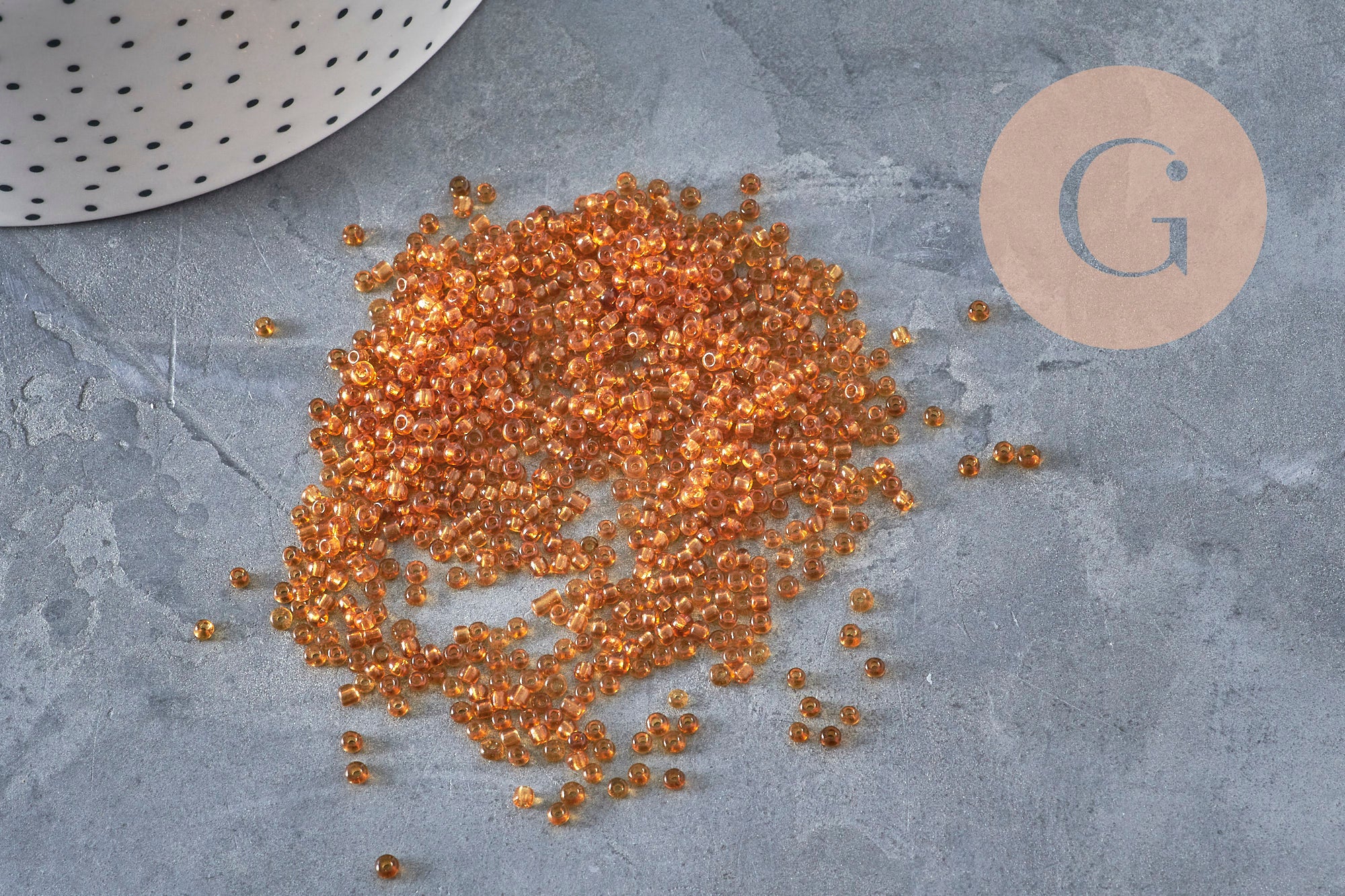 Gingerlily Perles rocaille verre doré transparent 2mm 10g