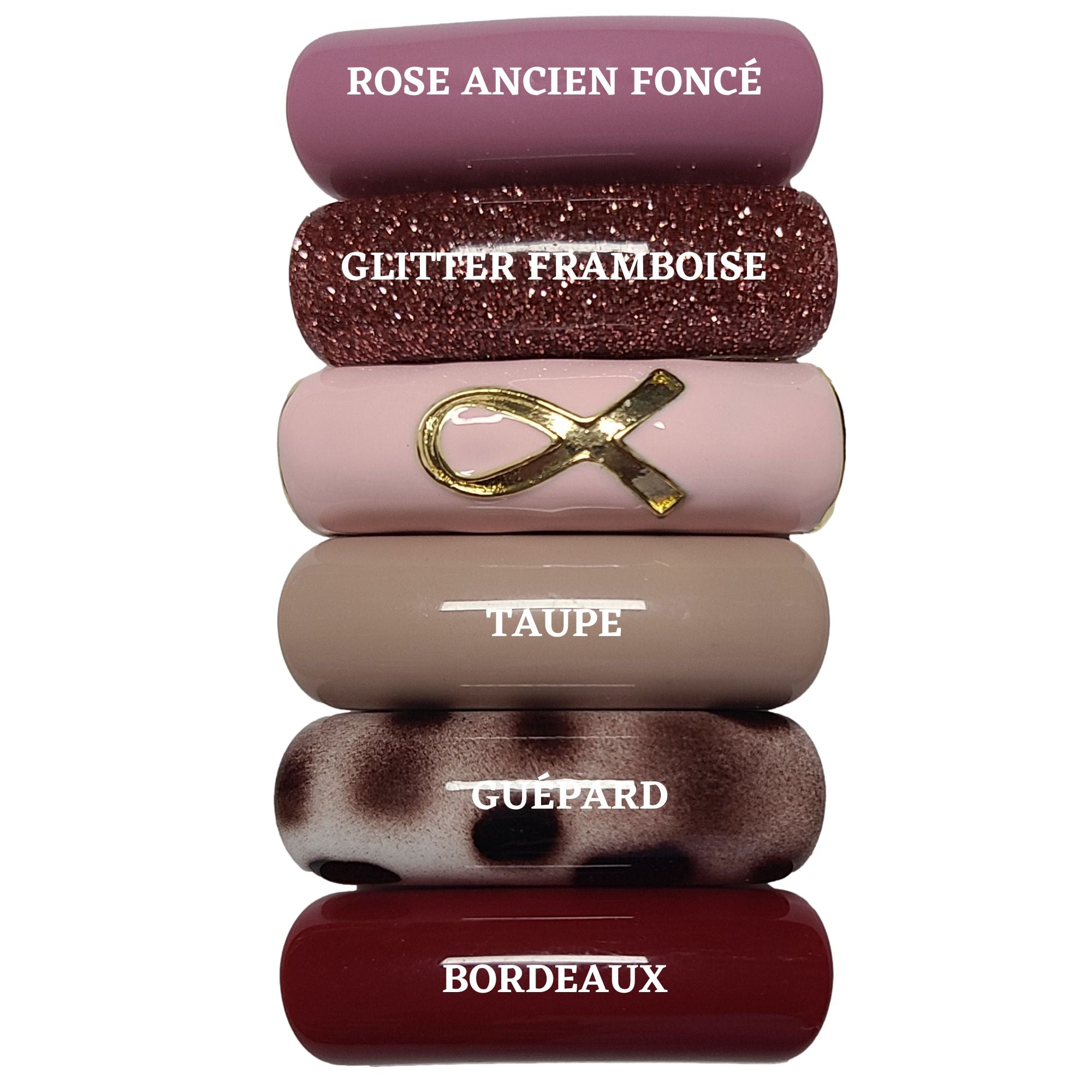 ARTSHOP Camaieu 157 lot 6 tubes ruban rose 12mm résine