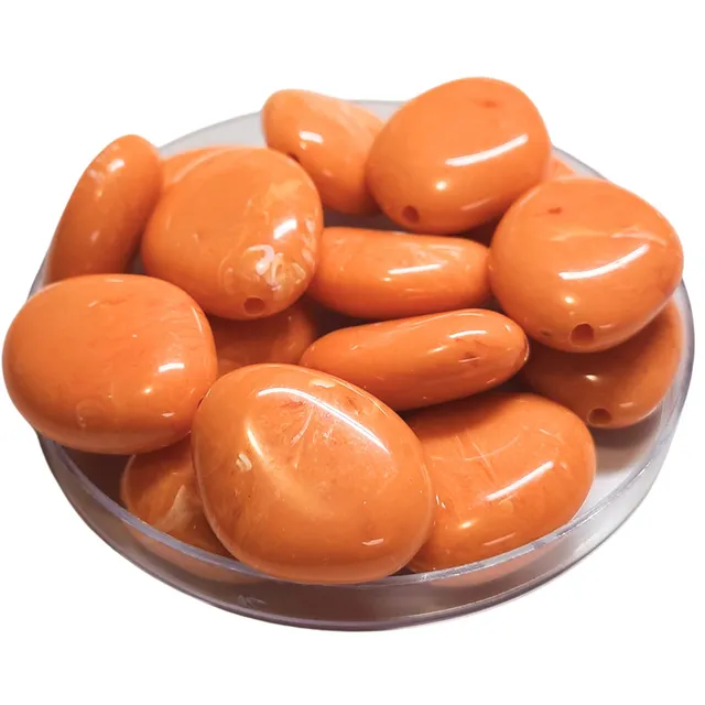 ARTSHOP Galets Tika 6 perle abricot marbré 30 mm x1