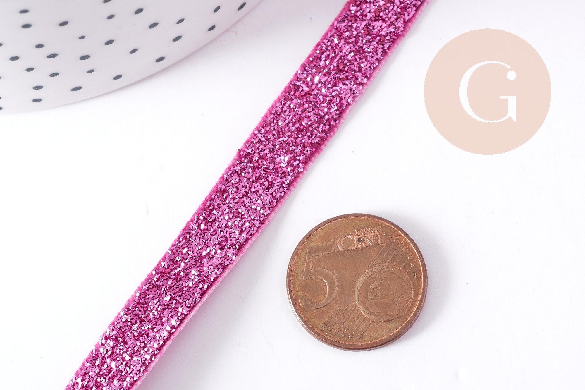 Gingerlily Cordons et fils Ruban G8906 paillettes rose 1 m 10mm