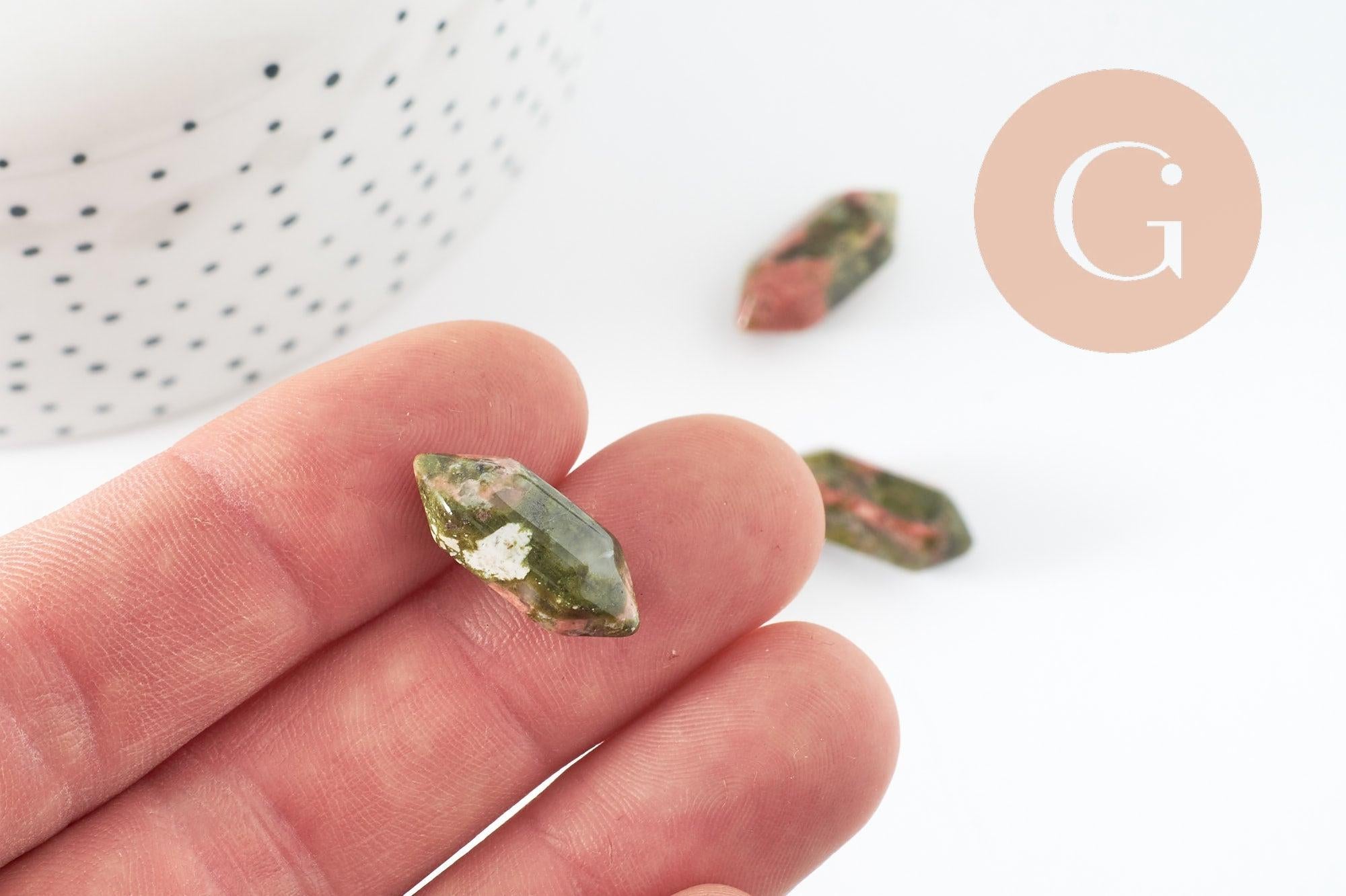 Gingerlily Pointe unakite G9718 pierre naturelle 18mm x1