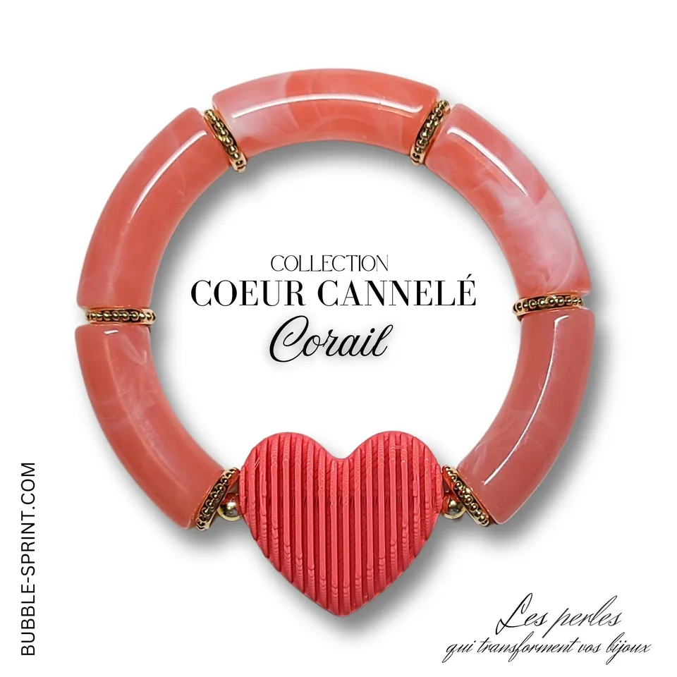 ARTSHOP Prêts-à-porter bracelet COEURS Corail KIT