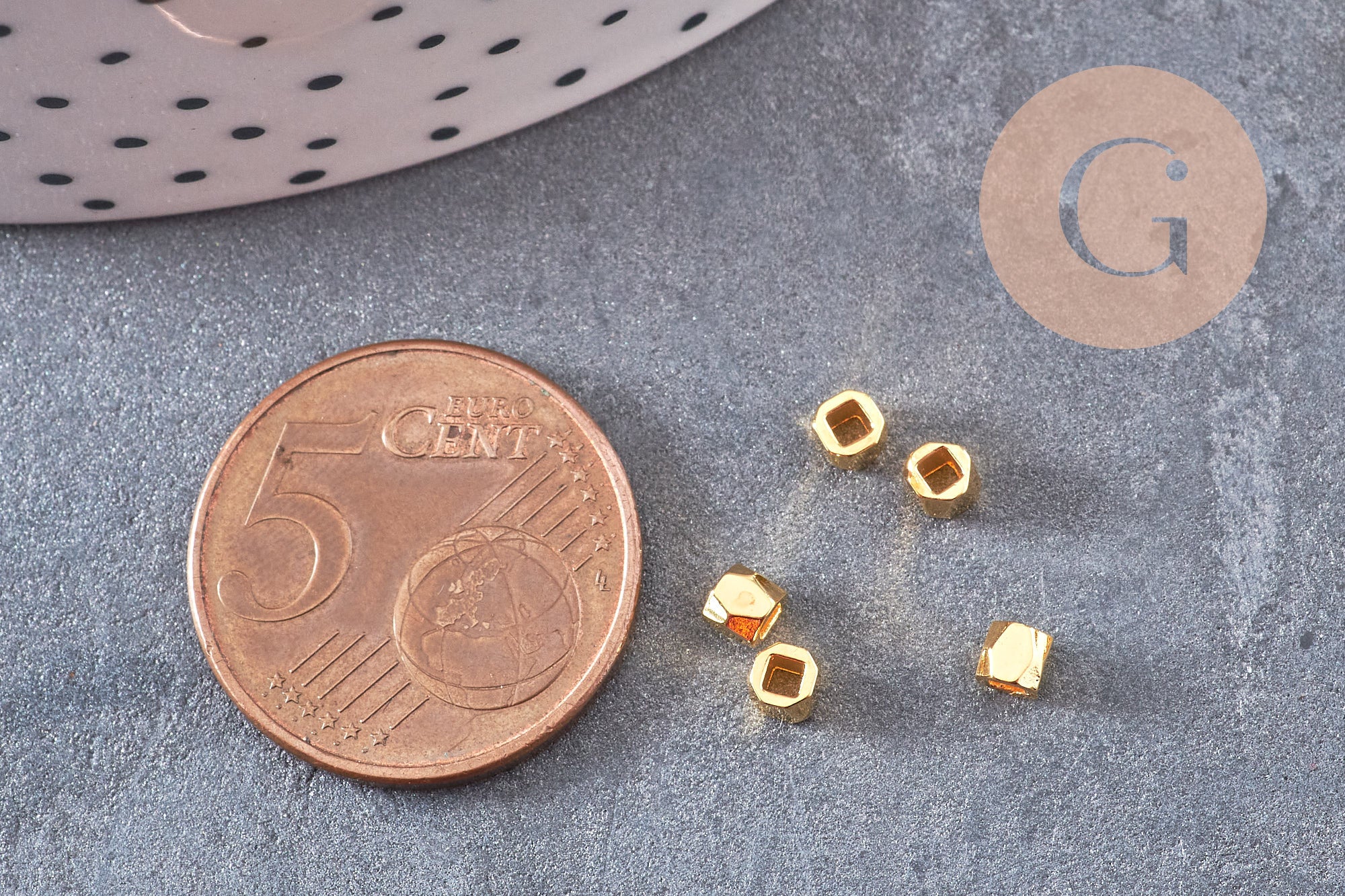 Gingerlily Perles intercalaires facettées laiton perles 3mm doré x50