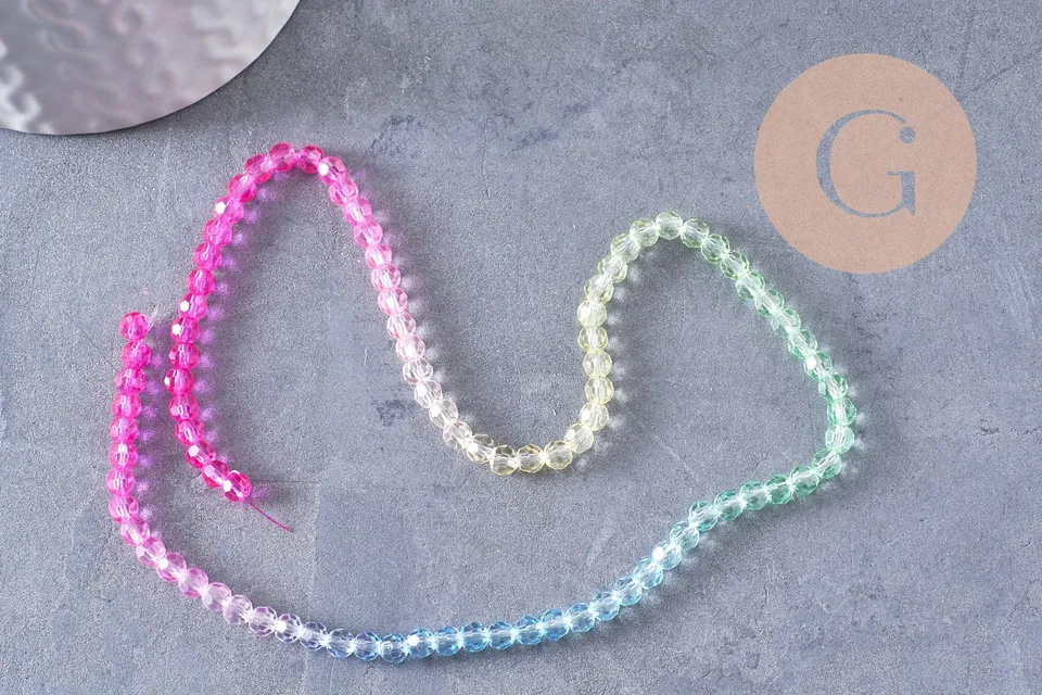 Gingerlily G10282 perles cristal multicolore 4.5mm fil 32cm