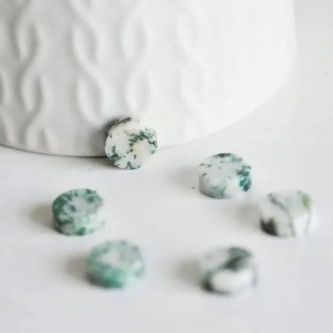 Gingerlily G1923 cabochon rond agate blanc-vert 10mm x1