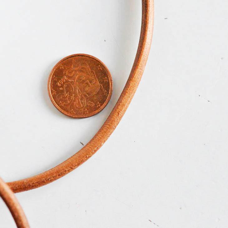 Gingerlily Cordon cuir marron G3063 naturel 4mm 1m