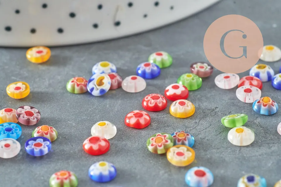 Gingerlily G9970 cabochon verre millefiori 6mm x5