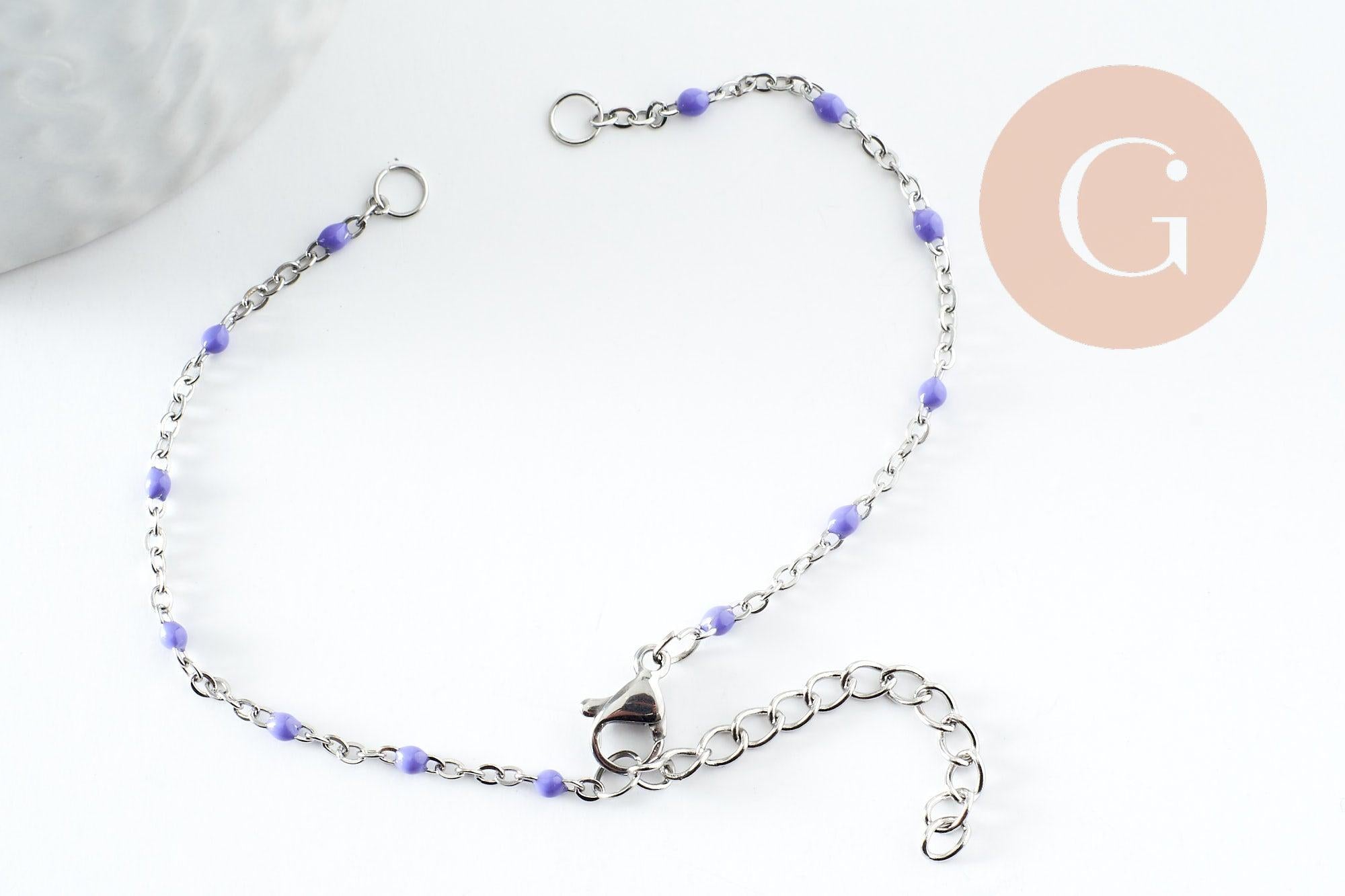 Gingerlily G9494 base bracelet résine platine 23cm noir