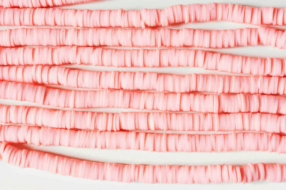 Gingerlily Perles DIY G4422 perle heishi polymère rose clair 6mm