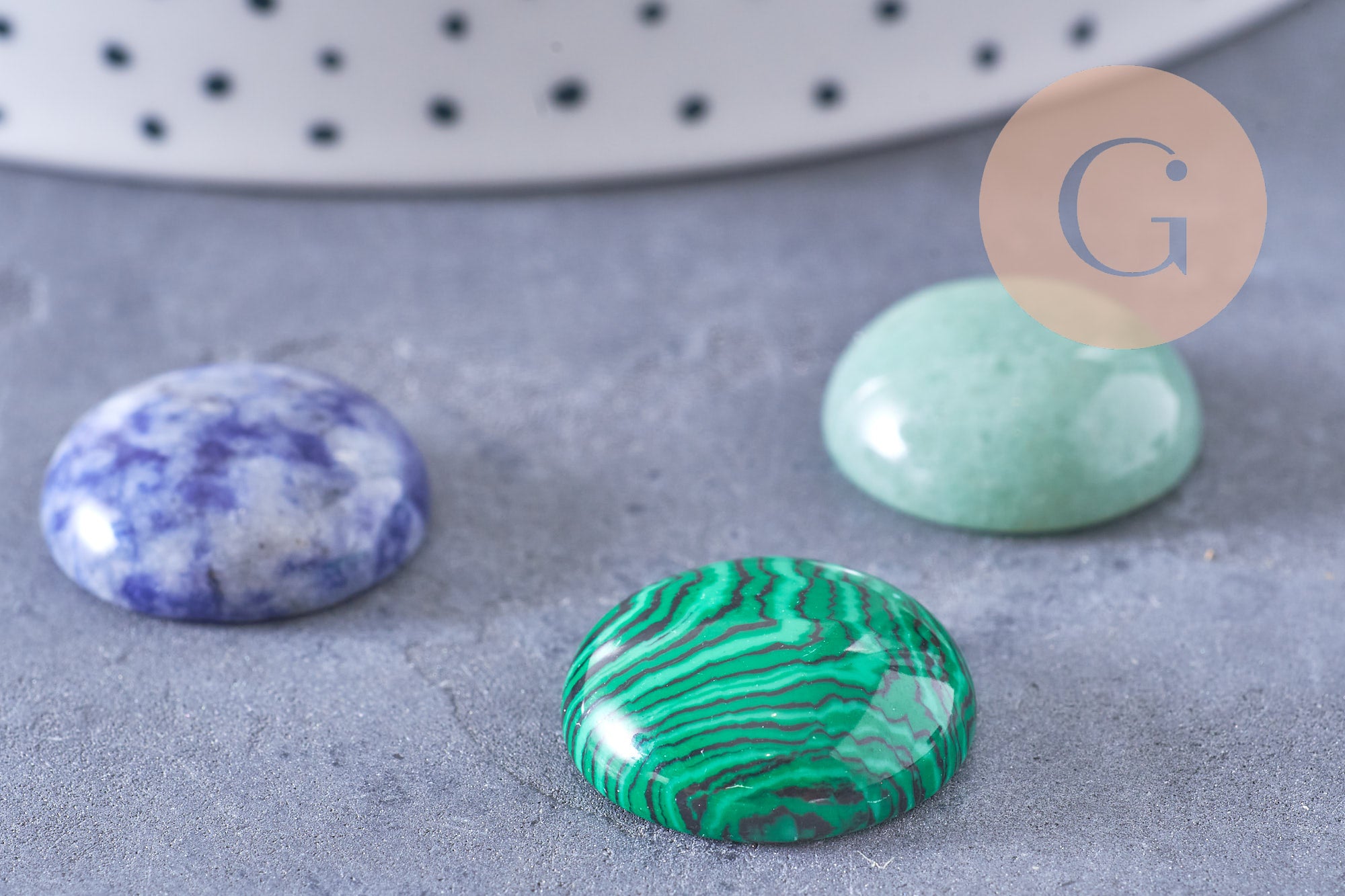 Gingerlily Cabochon Rond Dôme Pierre Naturelle 18mm x1
