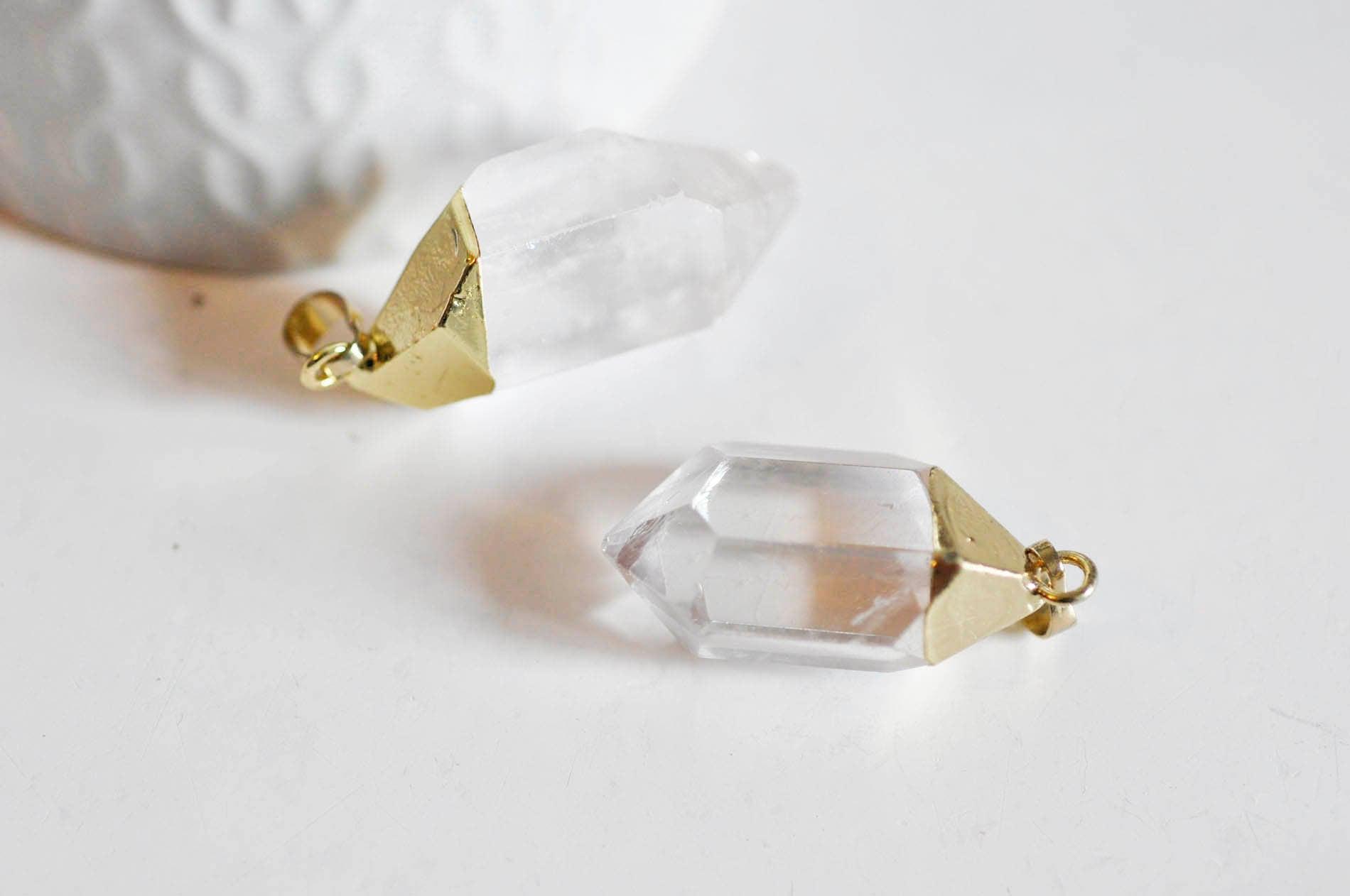 Gingerlily Pendentif pointe G1034 cristal transparent doré x1
