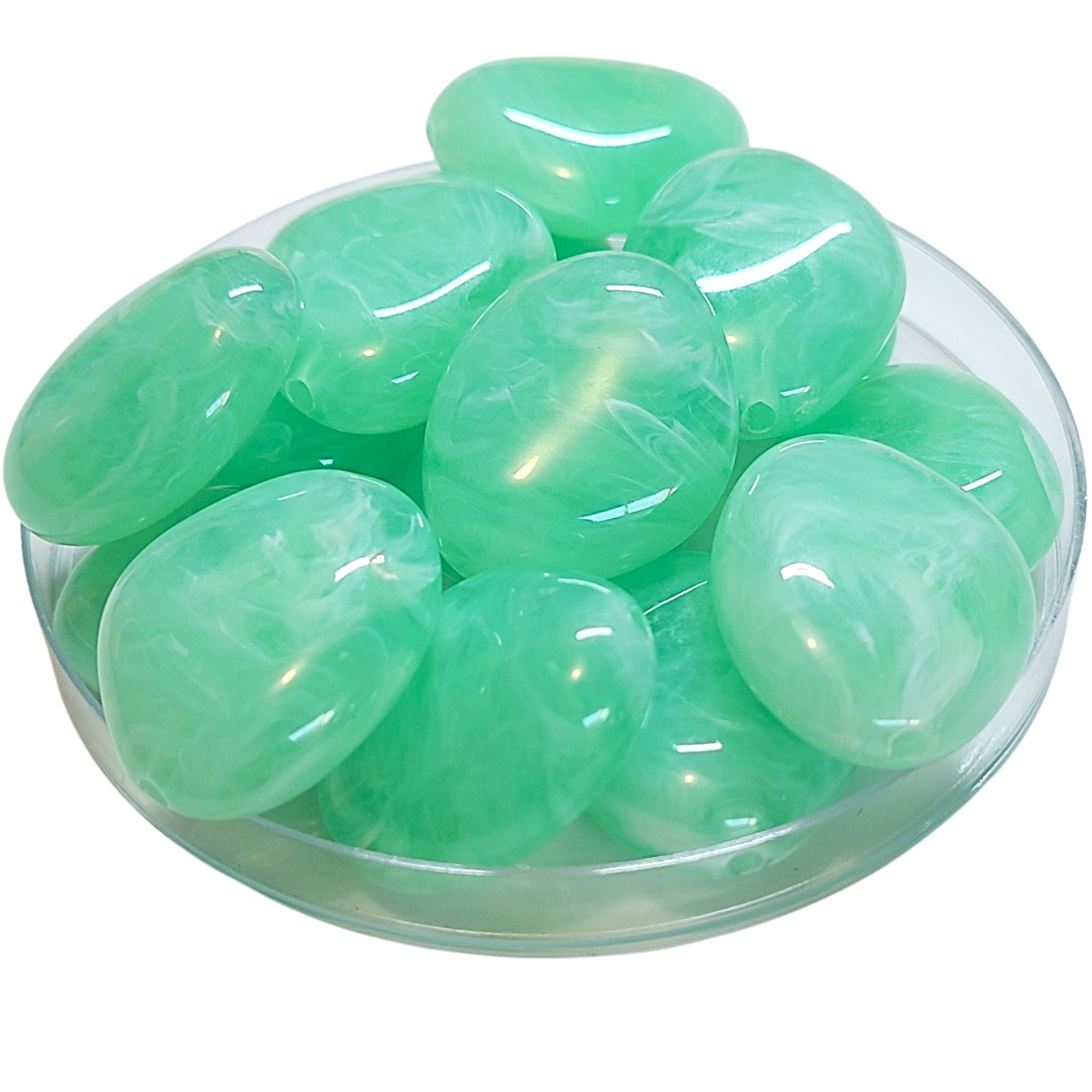 ARTSHOP Galets TIKA 21 Jade marbré perles x10 galet