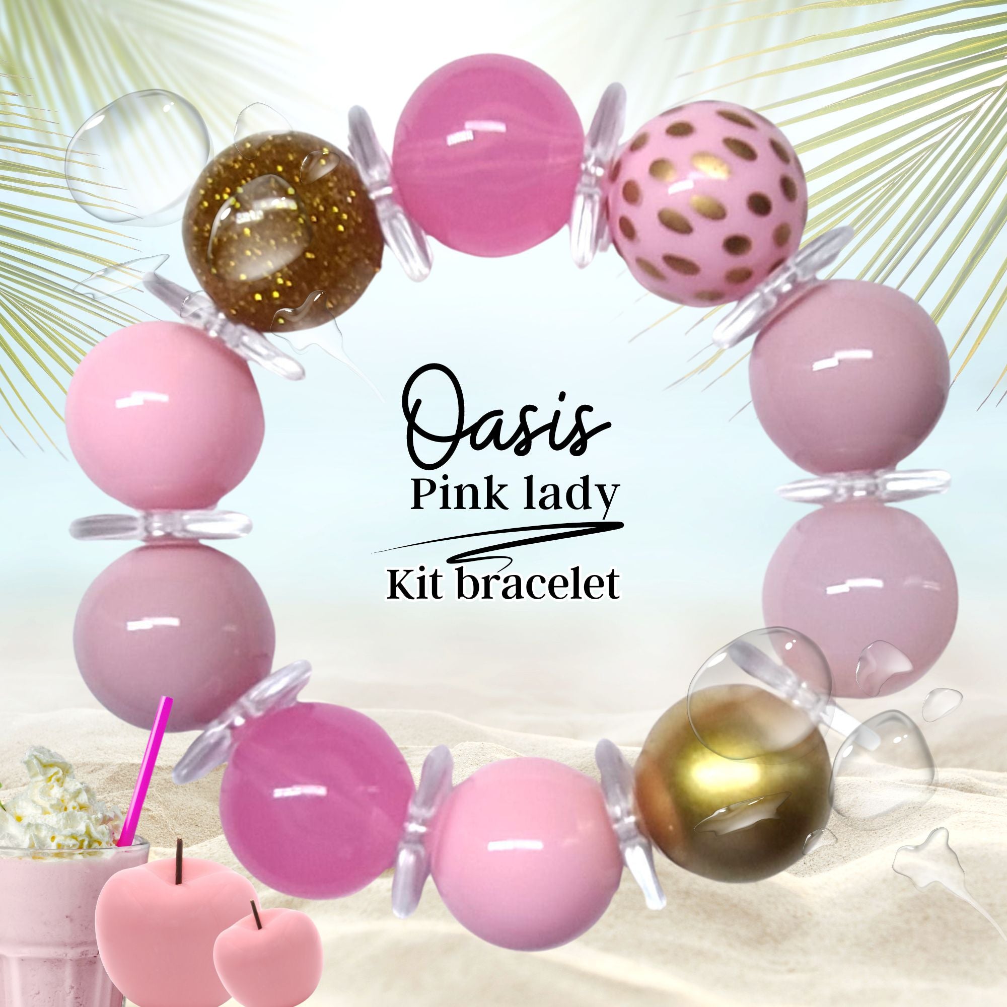 ARTSHOP Bijoux en KITS Oasis Pink lady 8 kit bracelet rose