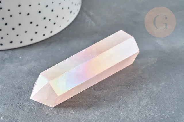 Gingerlily G7211 pointe quartz ange aura rose 71-80mm x1