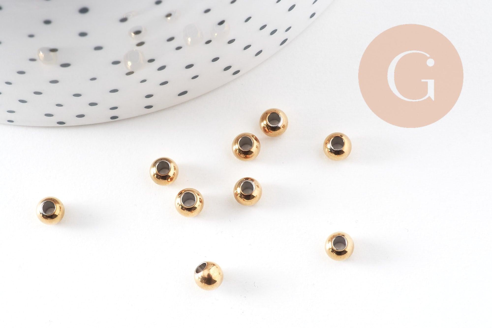 Gingerlily Perles G10906 perle intercalaire dorée 4mm x10 acier inoxydable