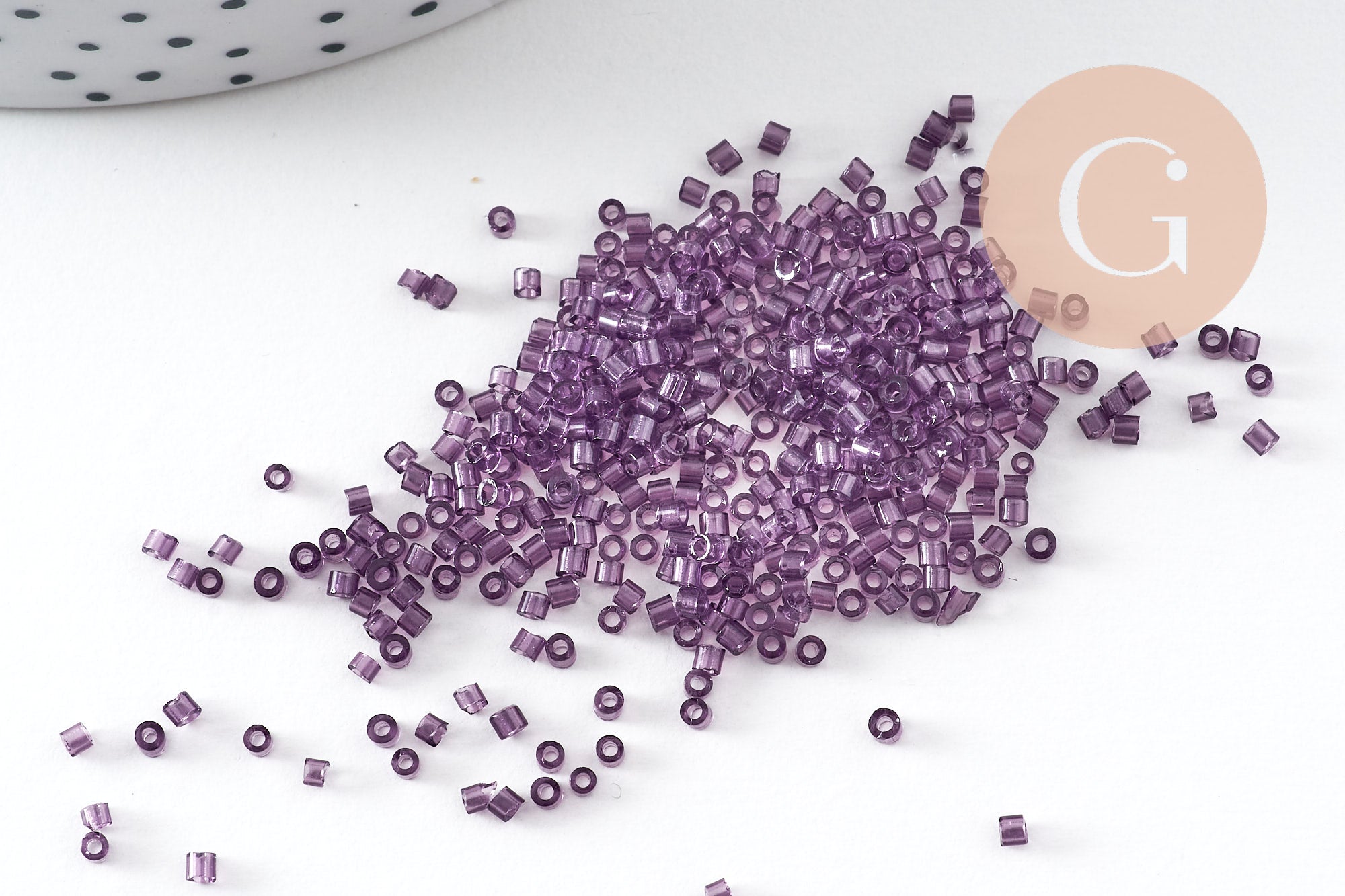 Gingerlily Tube G10925 Perles Rocaille Violet 1,5 mm Sachet 8 g
