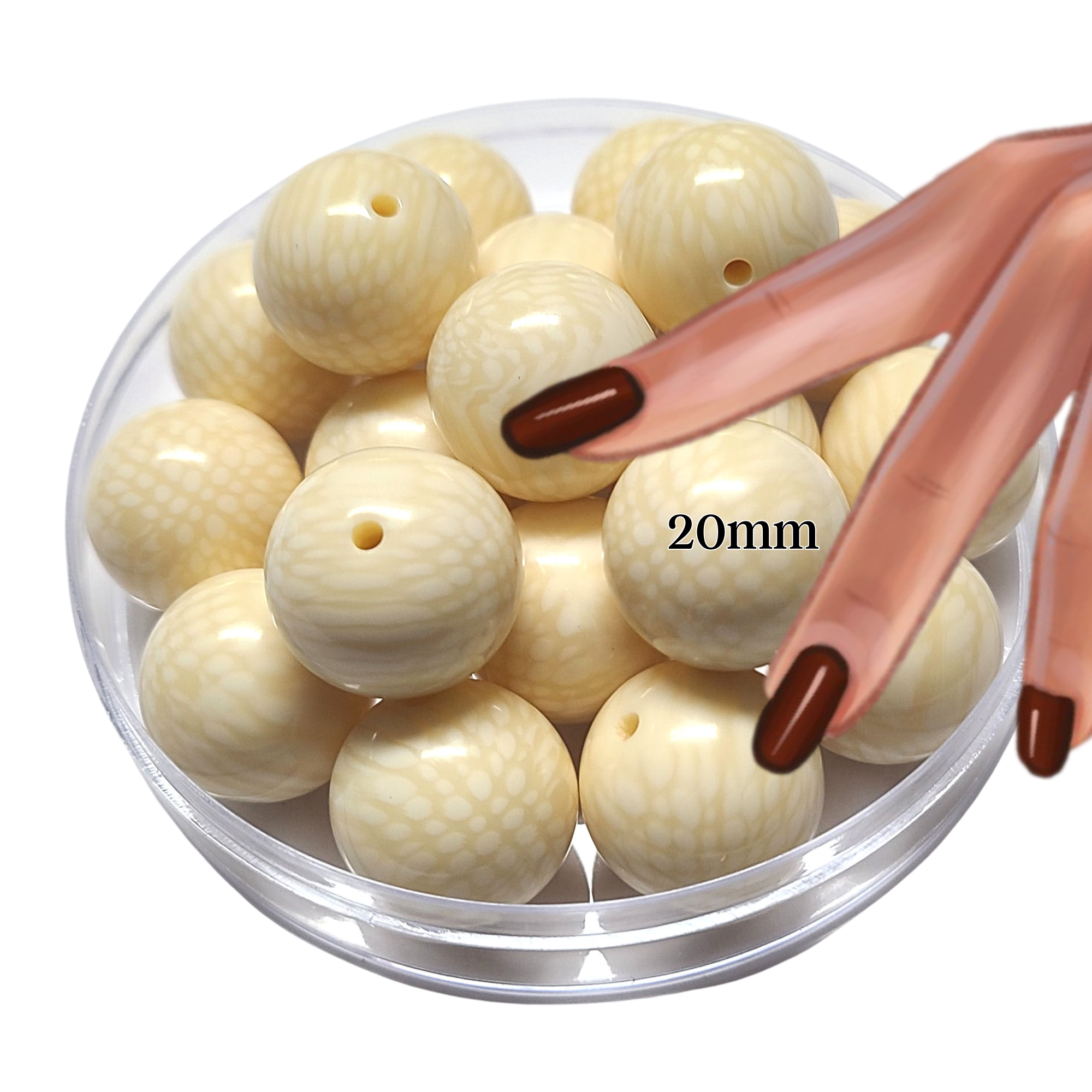 ARTSHOP Boules 20MM 77 boule ivoire strié 20mm x1