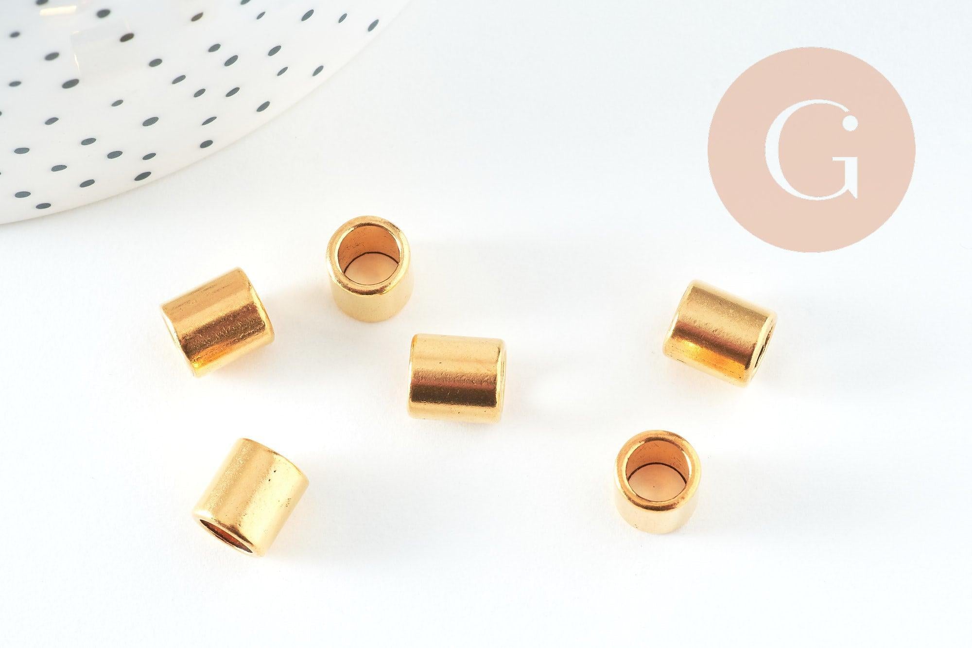 Gingerlily Perles G10741 perles tube zamac doré 9mm x50