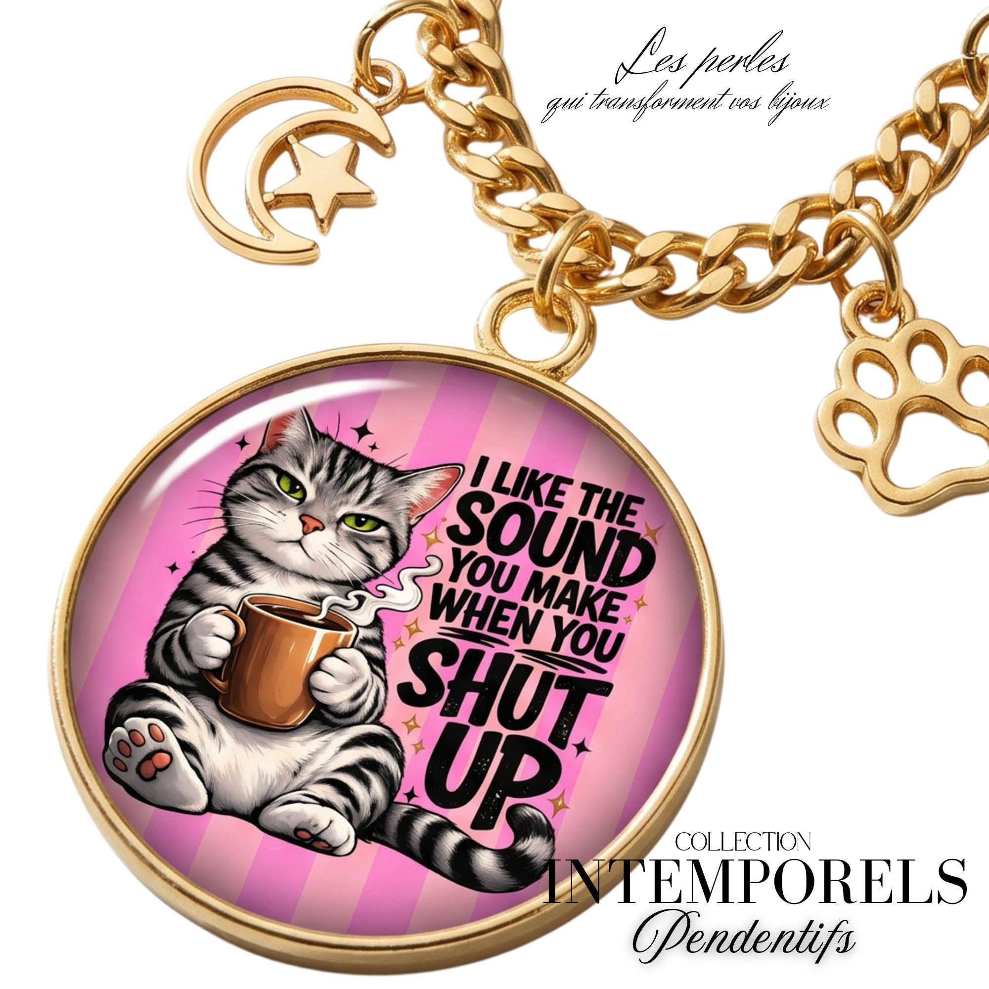 ARTSHOP Intemporel 132 pendentif chat plaqué or x1
