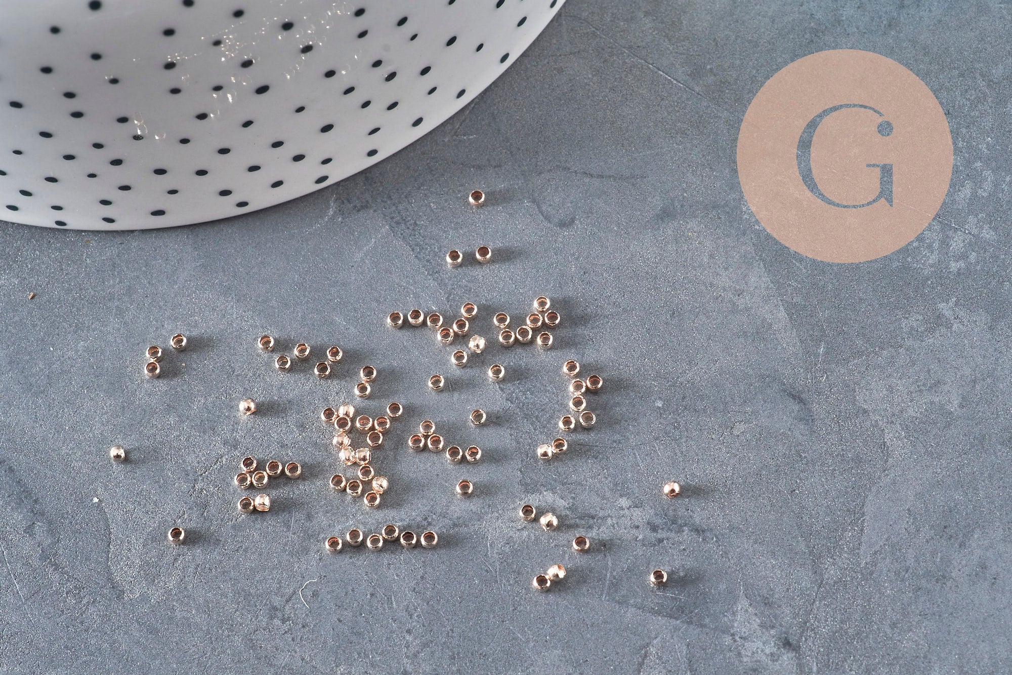 Gingerlily Perles à écraser laiton or rose 2mm x1g