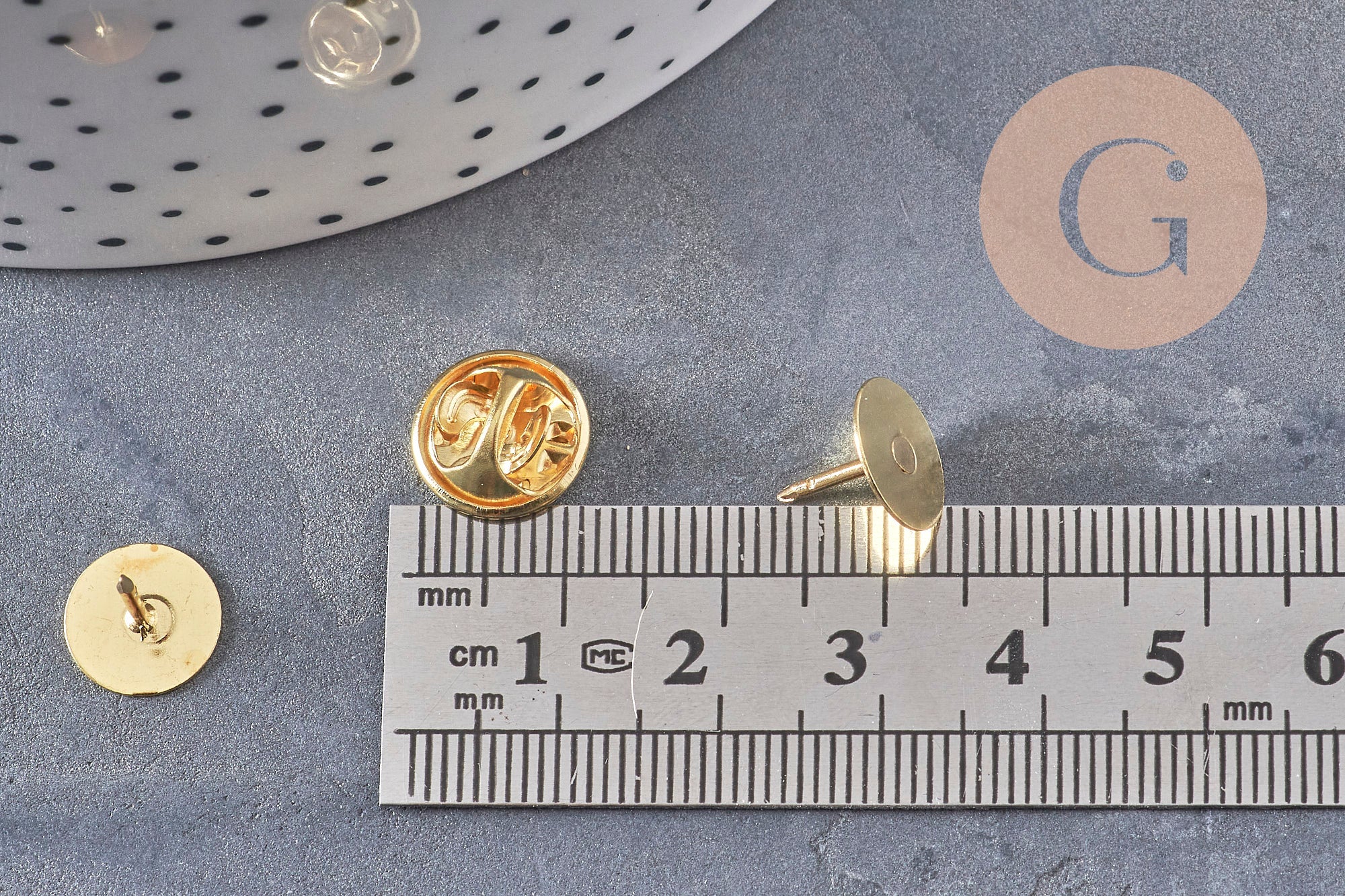 Gingerlily Apprêts DIY attache pin's laiton doré 11mm x5
