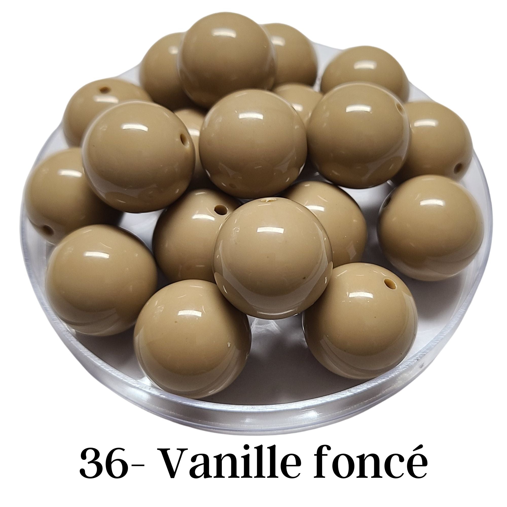 ARTSHOP Boules 36 perle Vanille foncé brillante 20MM x10