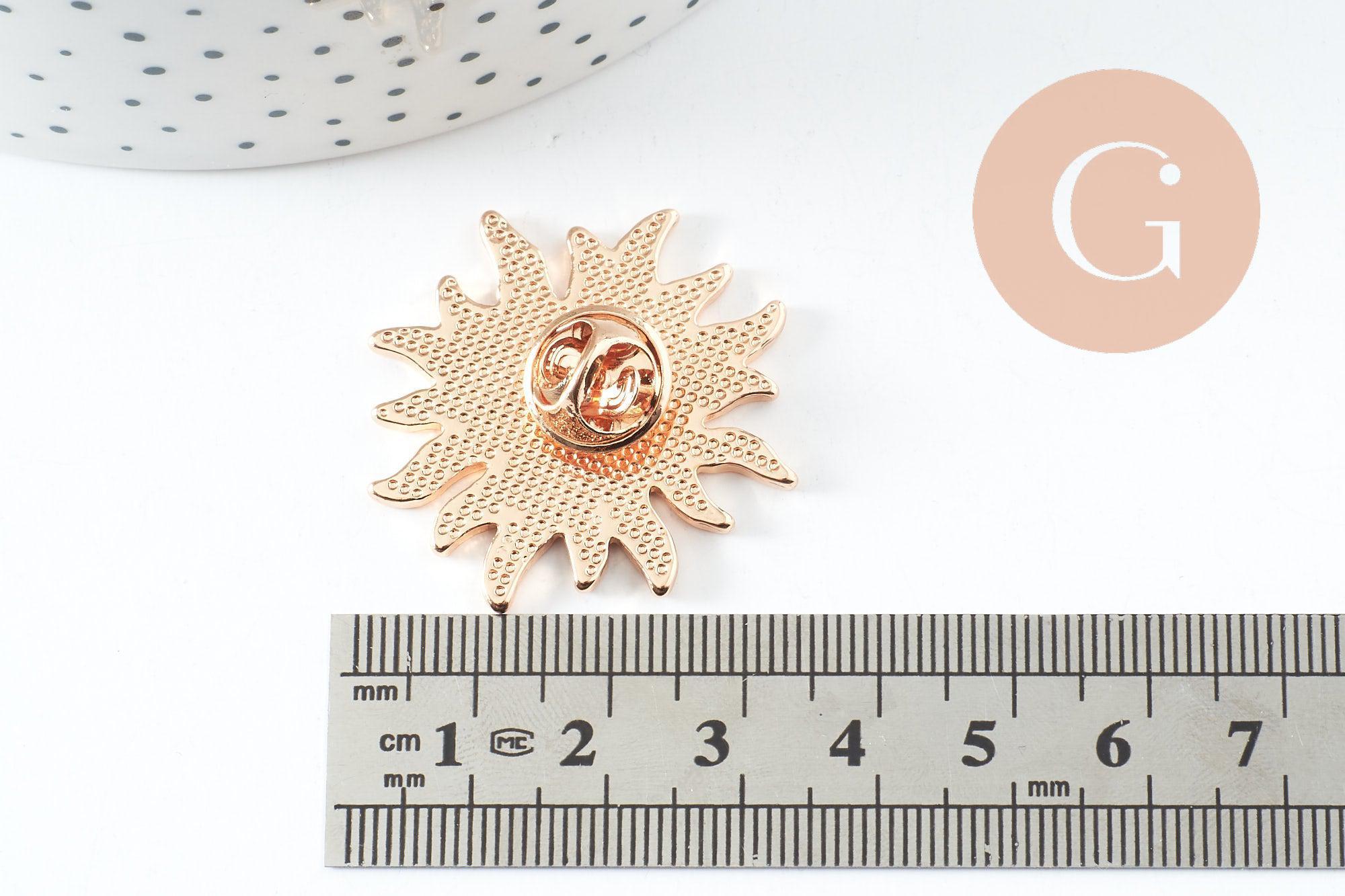 Gingerlily G9747 broche pins soleil blanc doré 35 mm x1