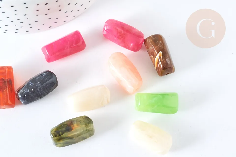 Gingerlily Perles tube G7274 perle acrylique multicolore 25mm x10