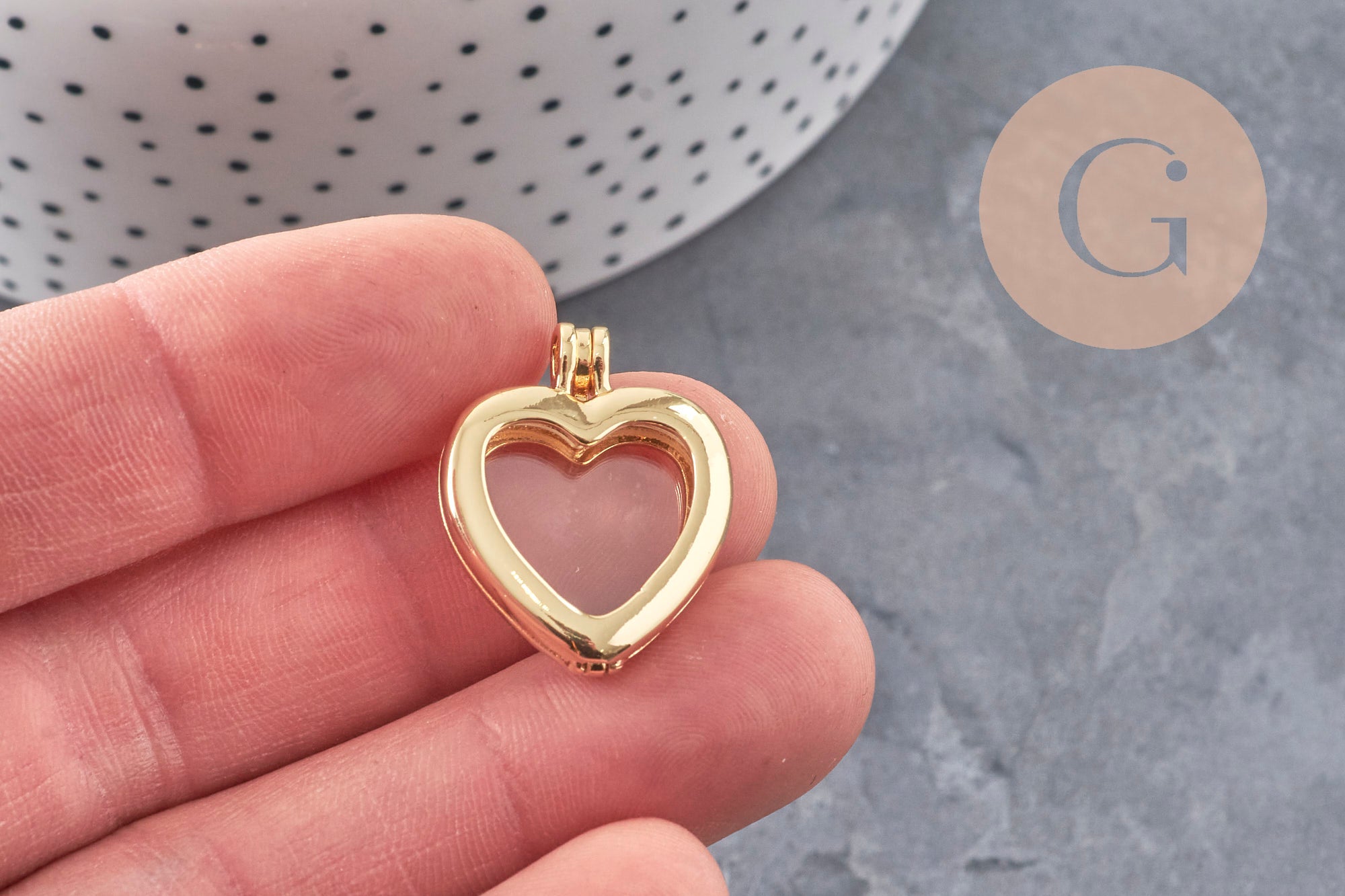 Gingerlily G11141 pendentif locket cœur doré 26mm à remplir